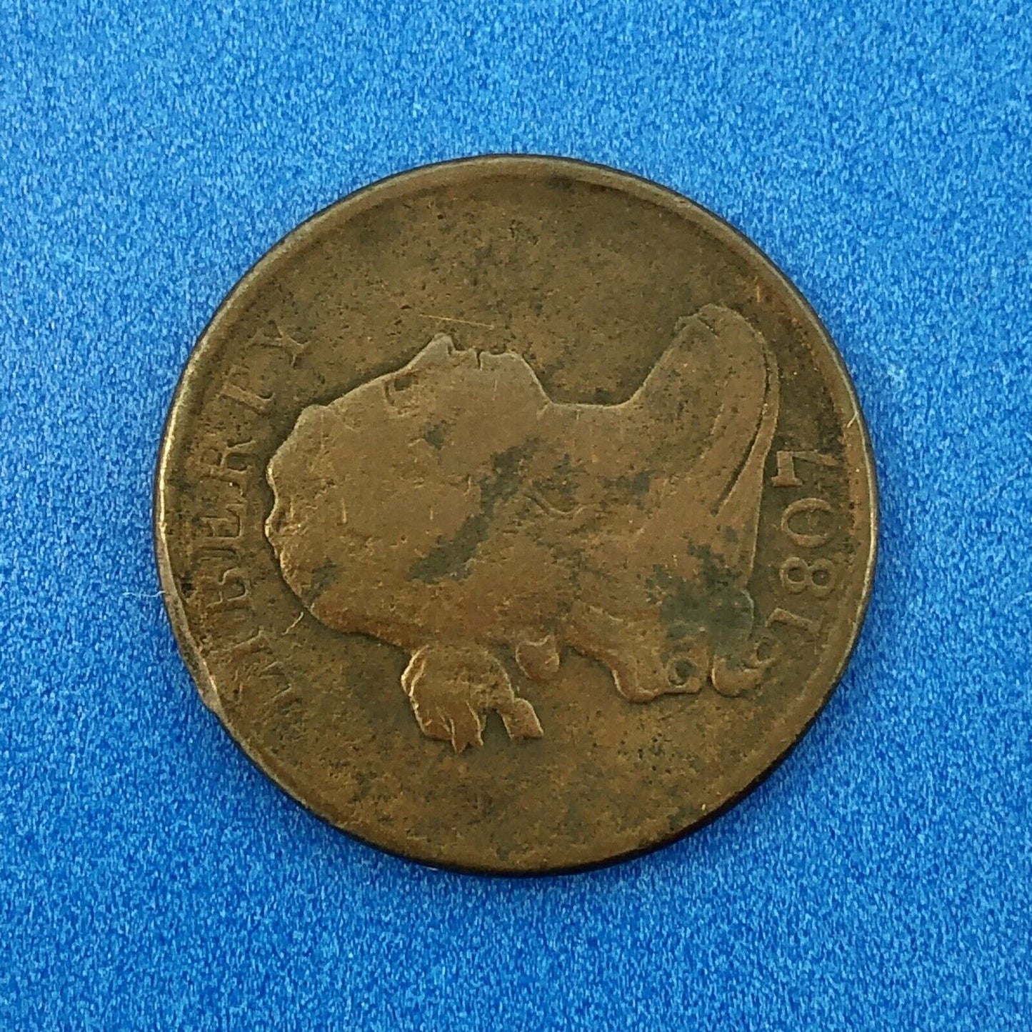 1807 P Draped Bust Copper Half Cent Early US Copper Better Key Philadelphia Coin