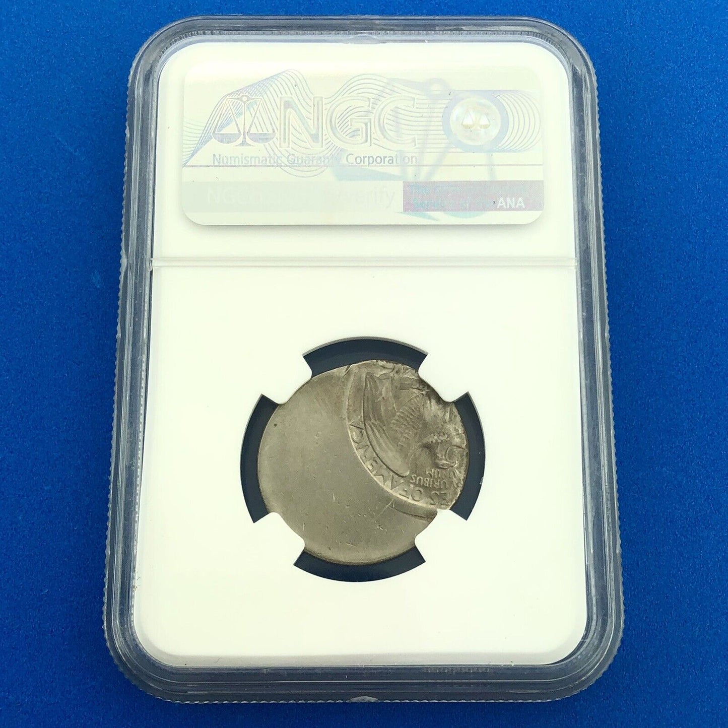 1983 P Washington Clad Quarter Mint Error Struck 50% Off Center NGC MS62