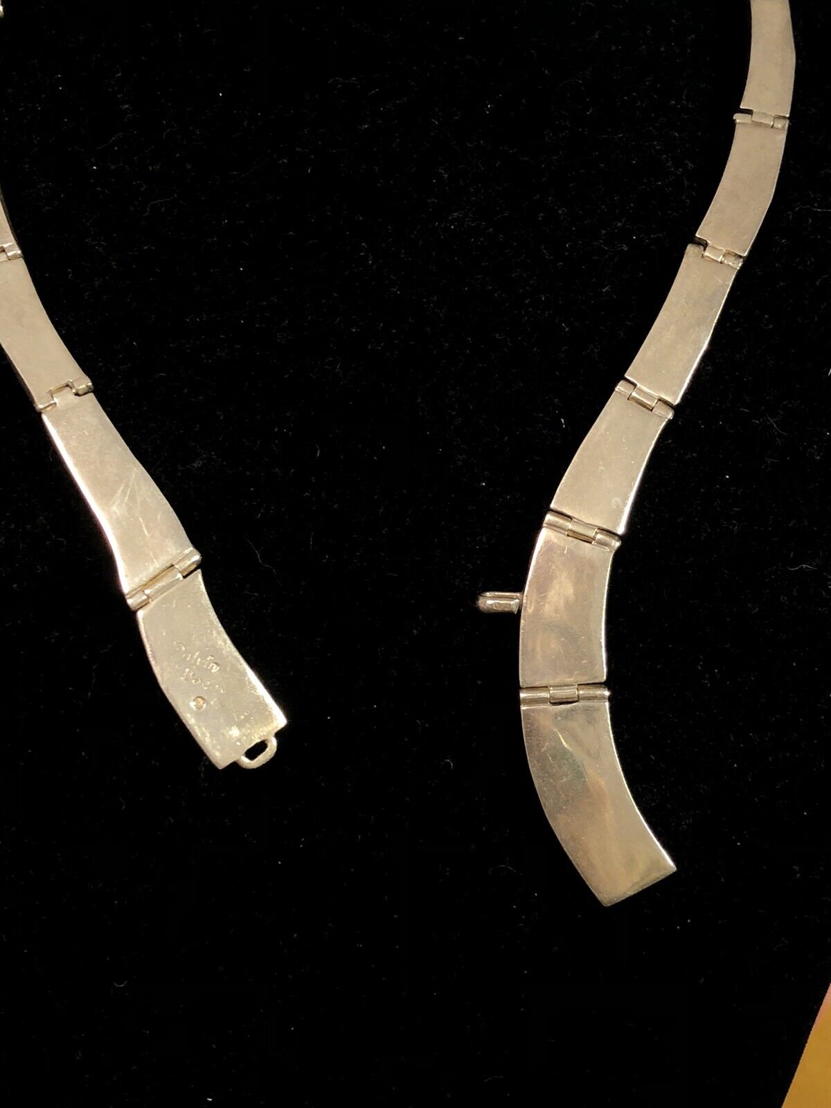 Calvin Begay Navajo Sterling Silver Gemstone Inlay Statement Collar Necklace