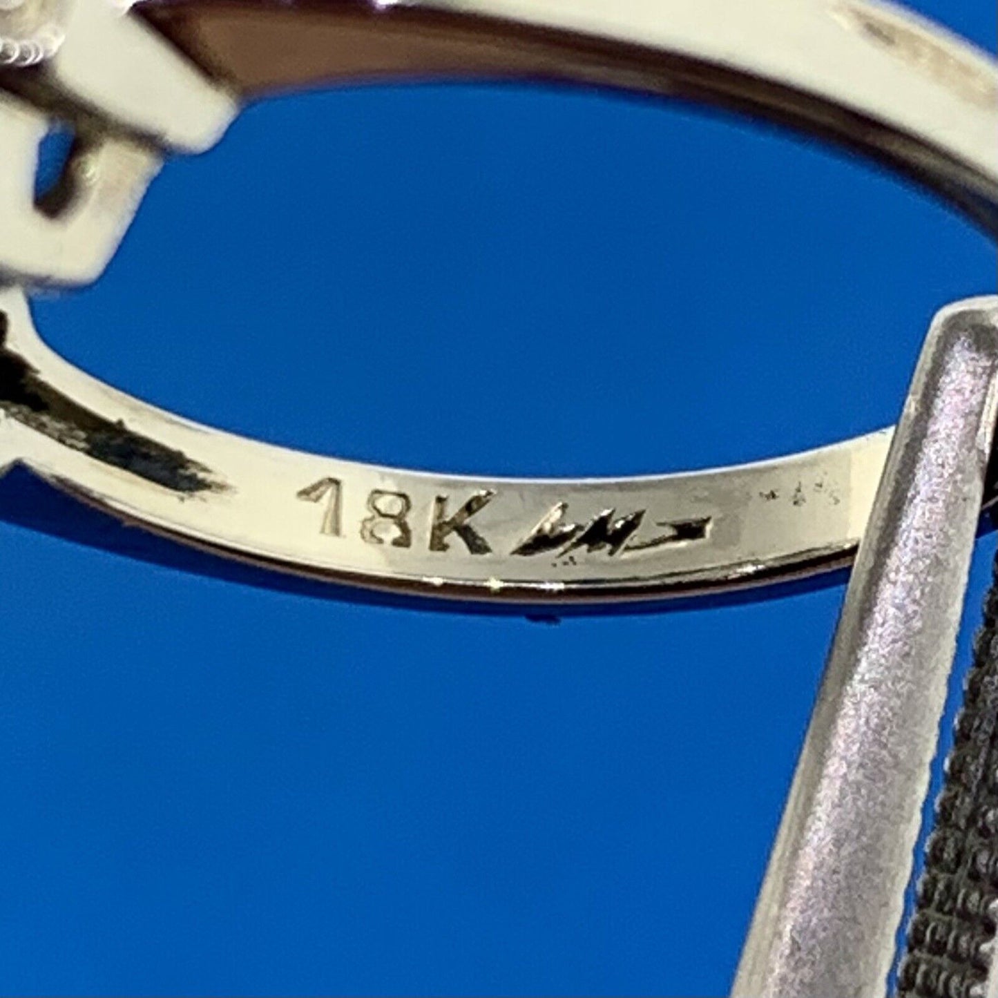 Designer 18K White Gold Diamond Miners Cut Trio w/Accents Engagement Ring