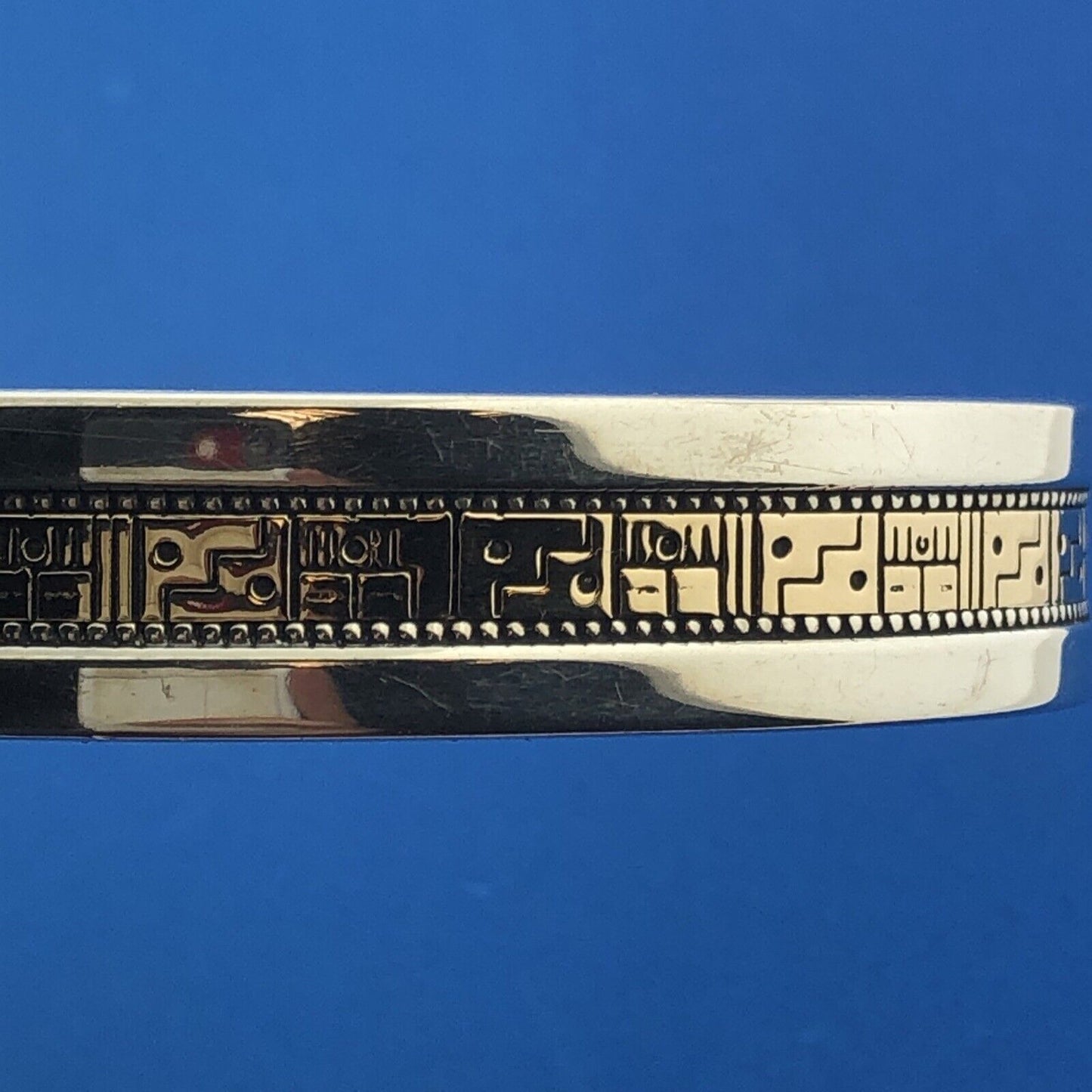 Navajo Designer Carolyn Pollack Sterling Silver 925 14K Gold Open Cuff Bracelet