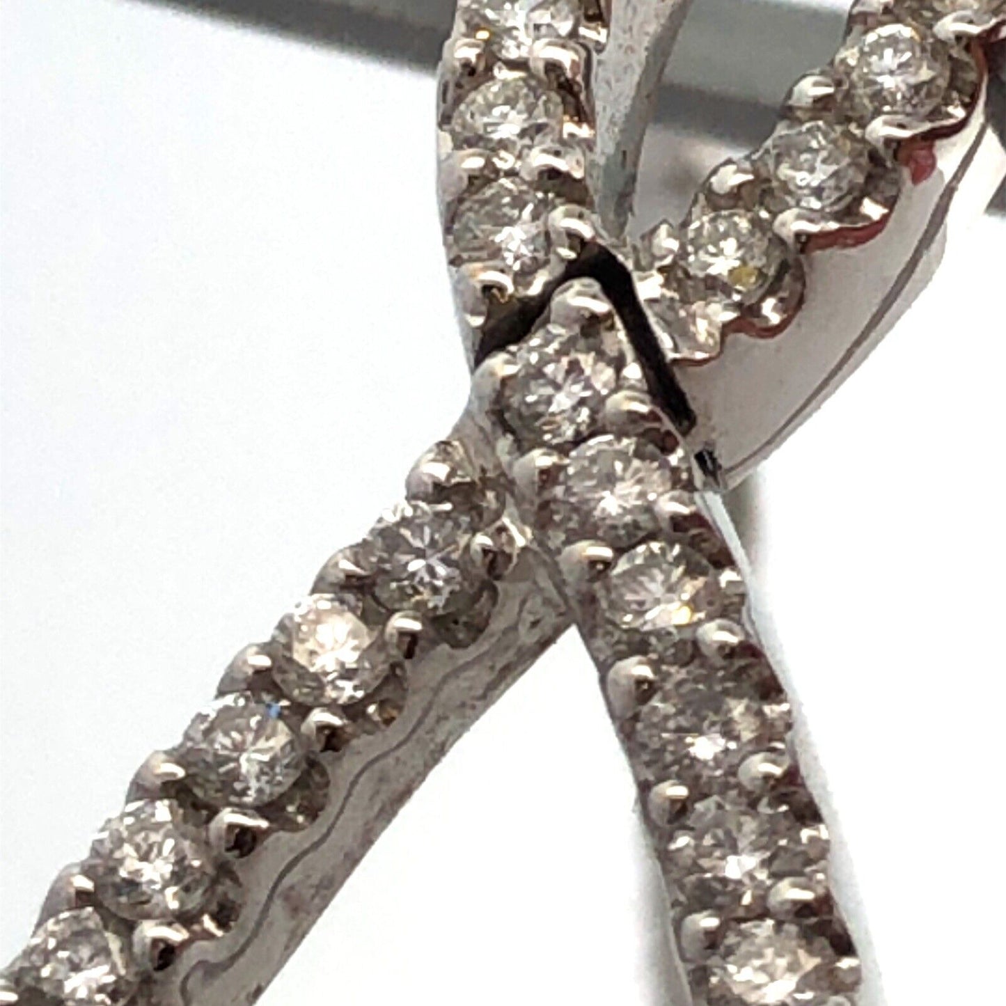 Gabriel Co 14K White Gold Diamond Encrusted Infinity Eternity Statement Necklace