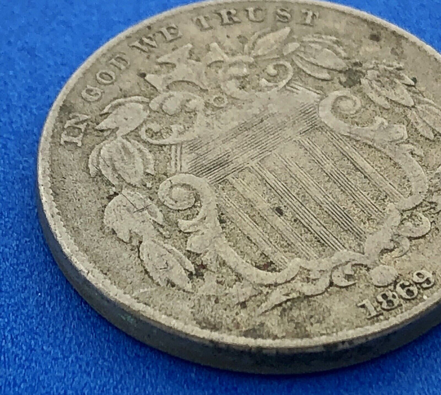 1869 Shield Nickel Better Key Philadelphia Mint American Copper Nickel Coin