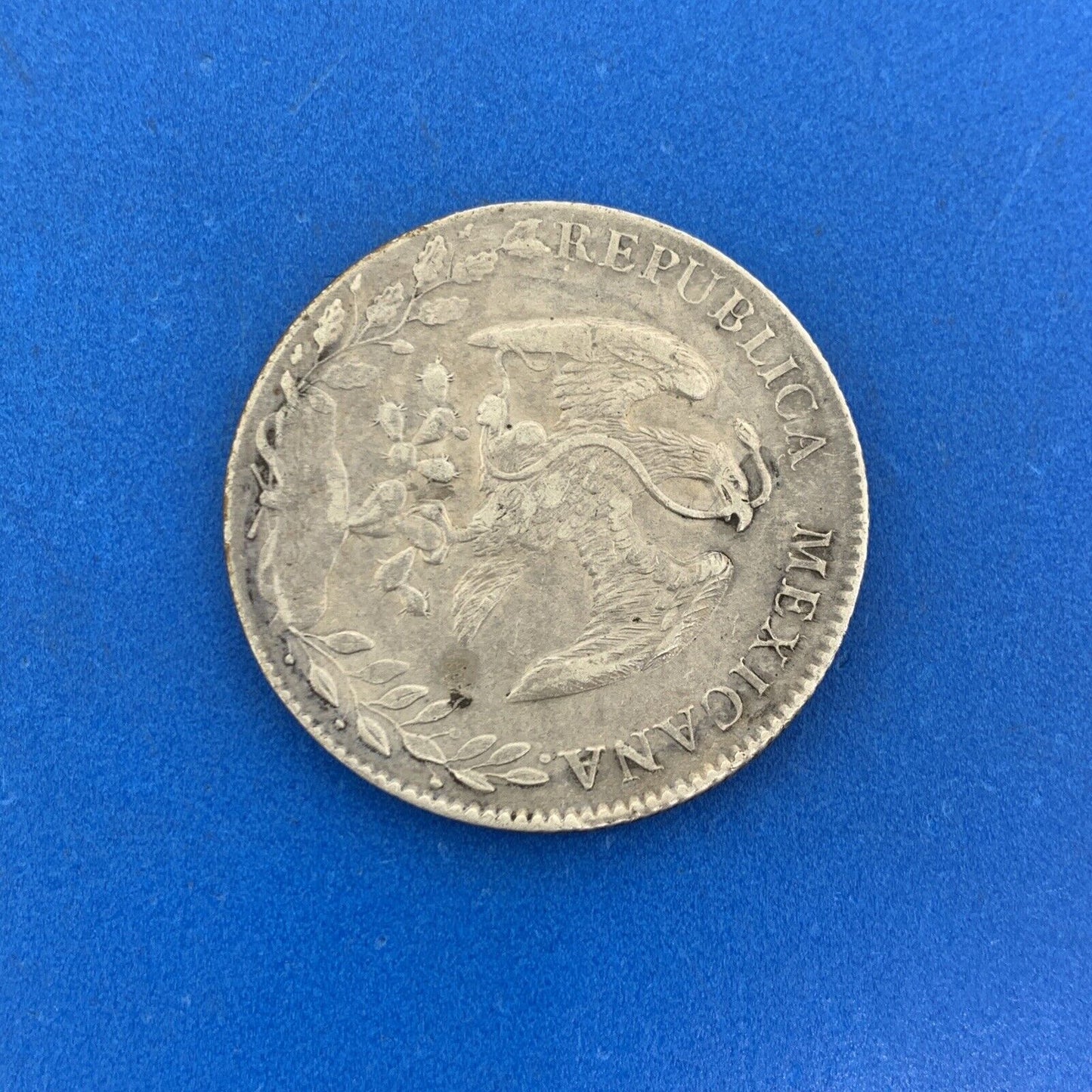 1893 Go Guanajuato 8 Reales R.S. 10 D 20 G .903 Silver Mexico Coin