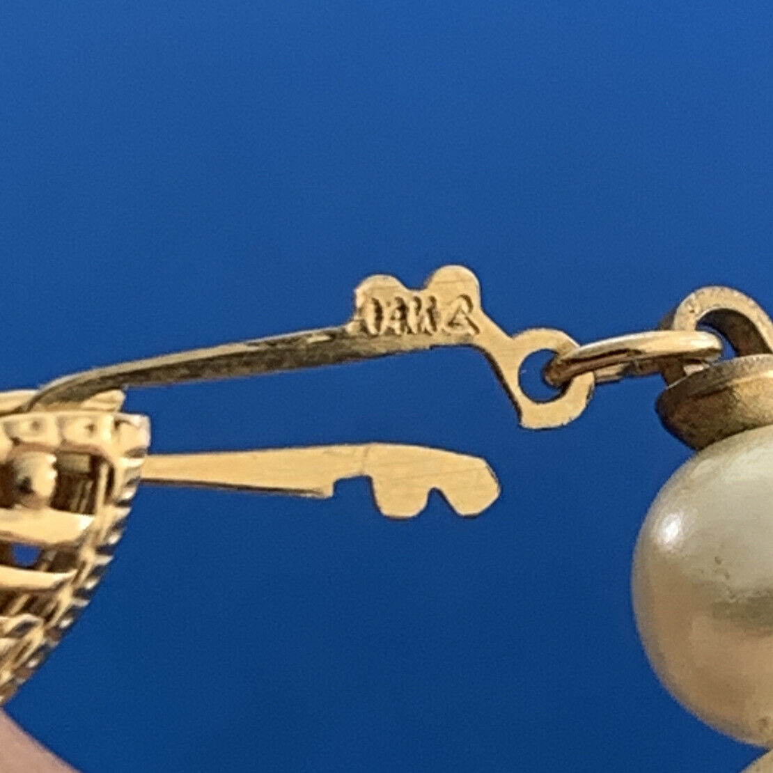 Estate 14K Yellow Gold Creamy Pearl Bead Necklace