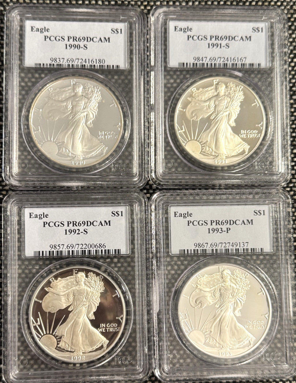 1986-2005 $1 American Silver Eagle 1 oz PF PR69 DCAM UCAM PCGS 20 Coin Set
