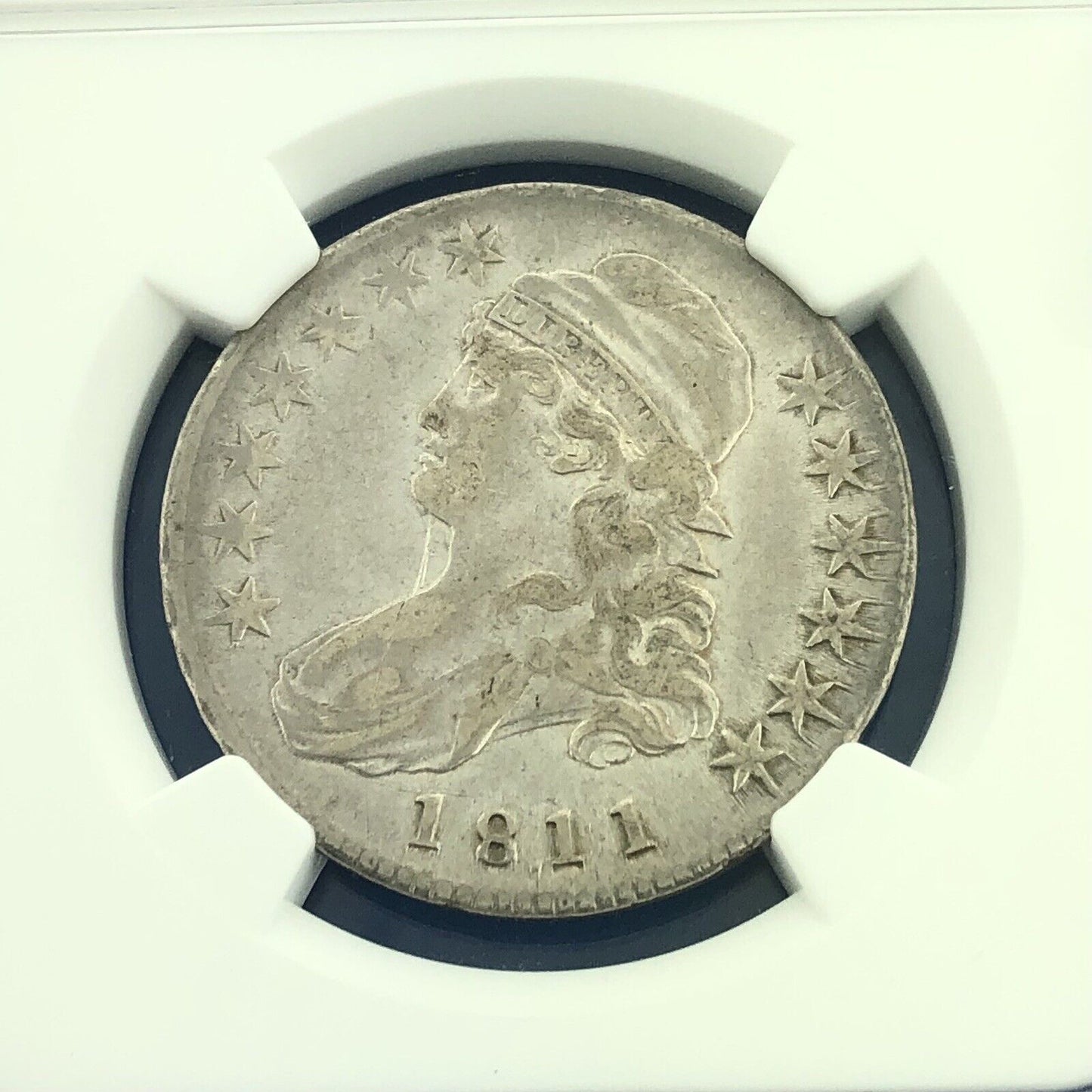 1811/10 Capped Bust Silver Half Dollar 50c Lettered Edge NGC XF Details Coin