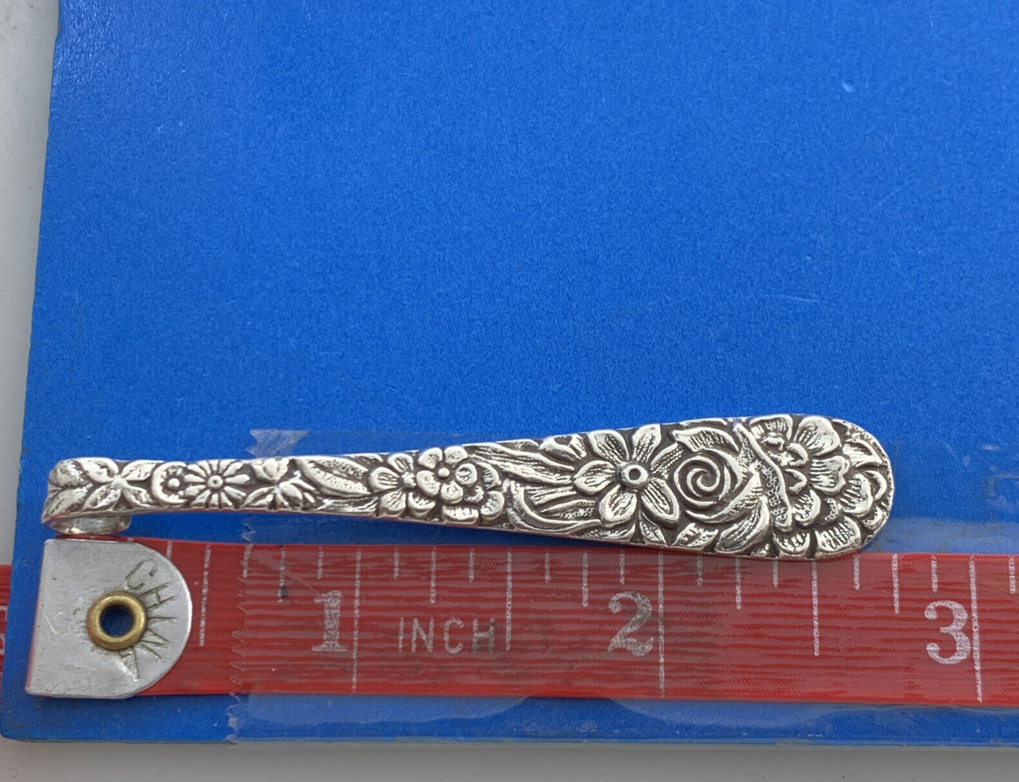 Vintage Kirk & Sons 925 Sterling Silver Repousse Pattern Spoon Pendant