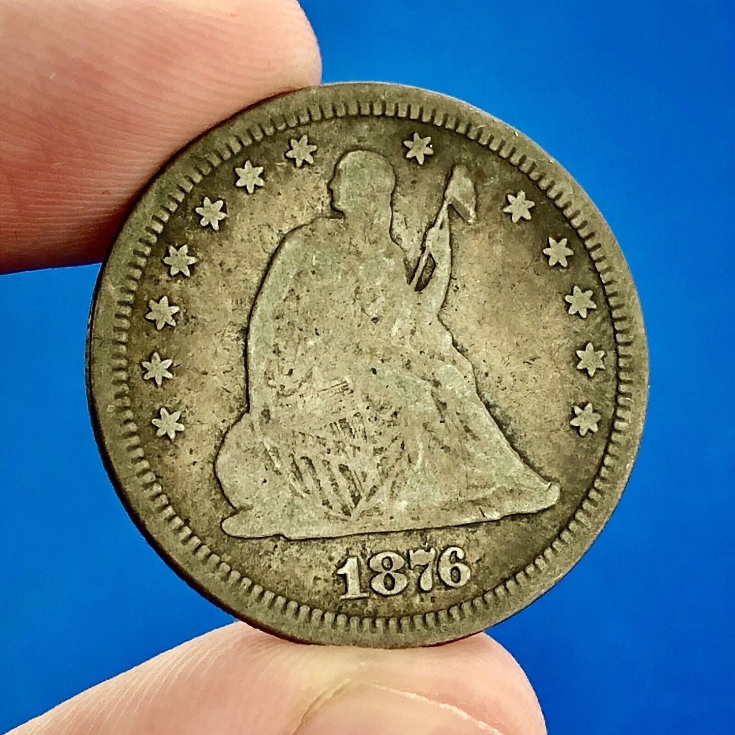 1876 P Silver Liberty Seated Quarter Dollar Type 1 Better Philadelphia Mint Coin