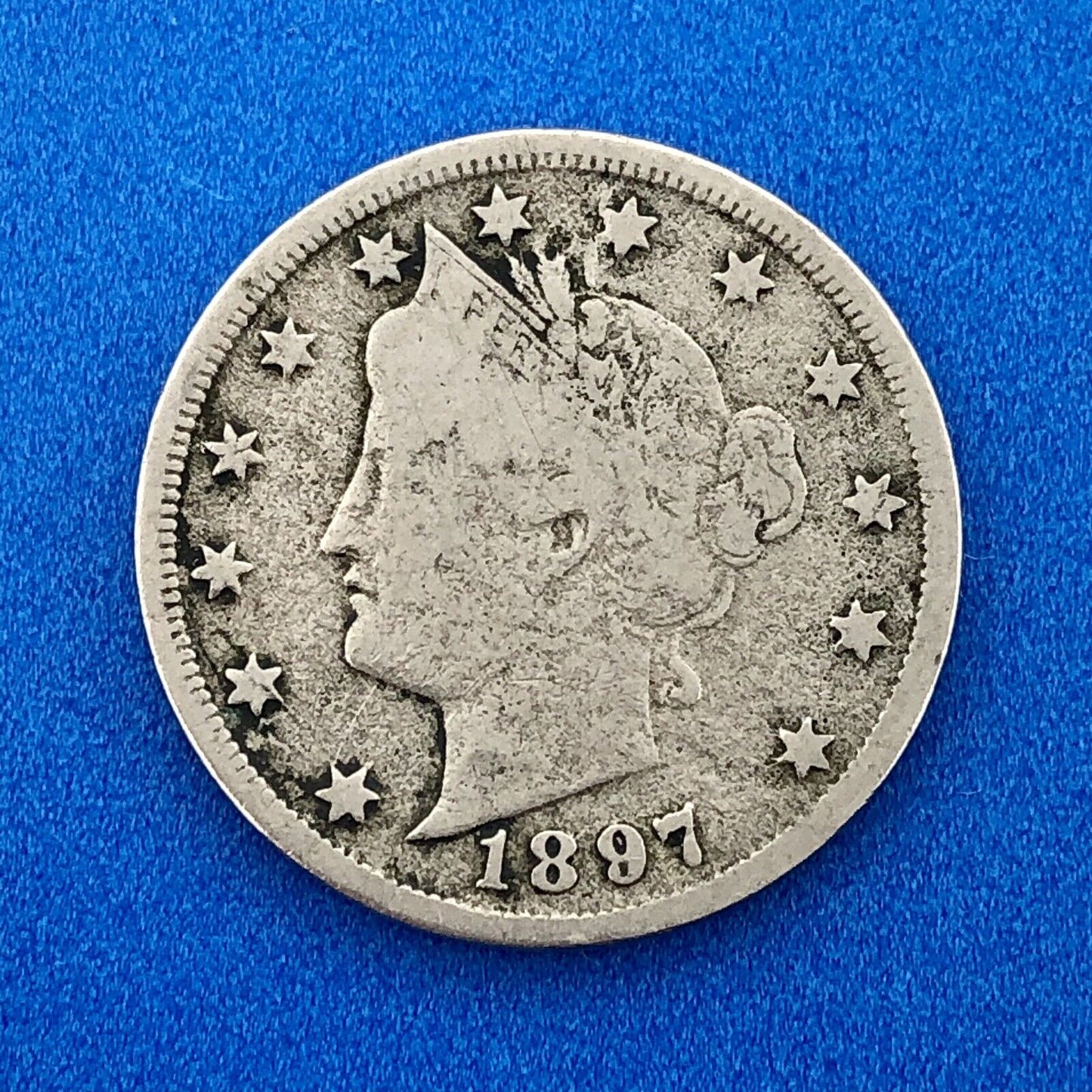 1897 P Liberty Head Nickel Five Cents 5c Better Key Rare Philadelphia Mint Coin
