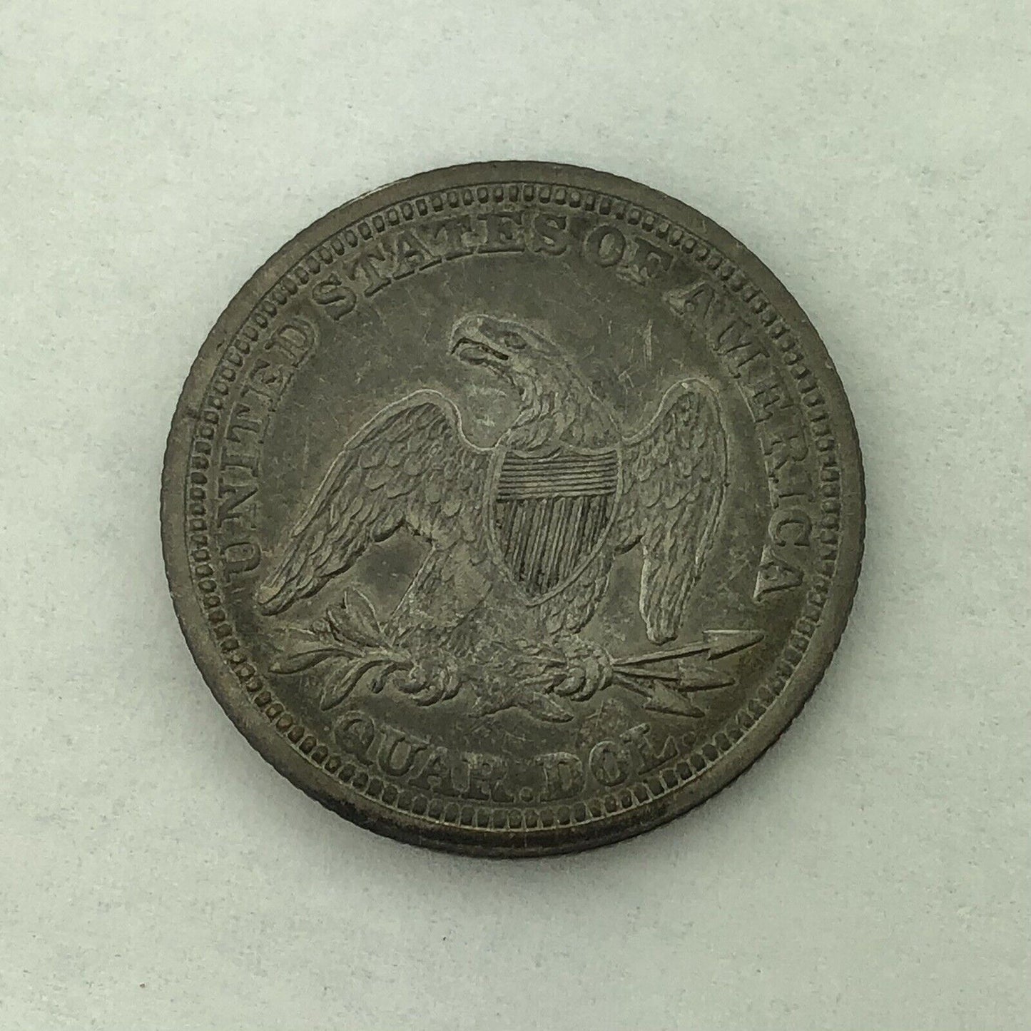 1857 P Silver Seated Quarter Dollar No Motto Philadelphia Mint Coin Extra Fine