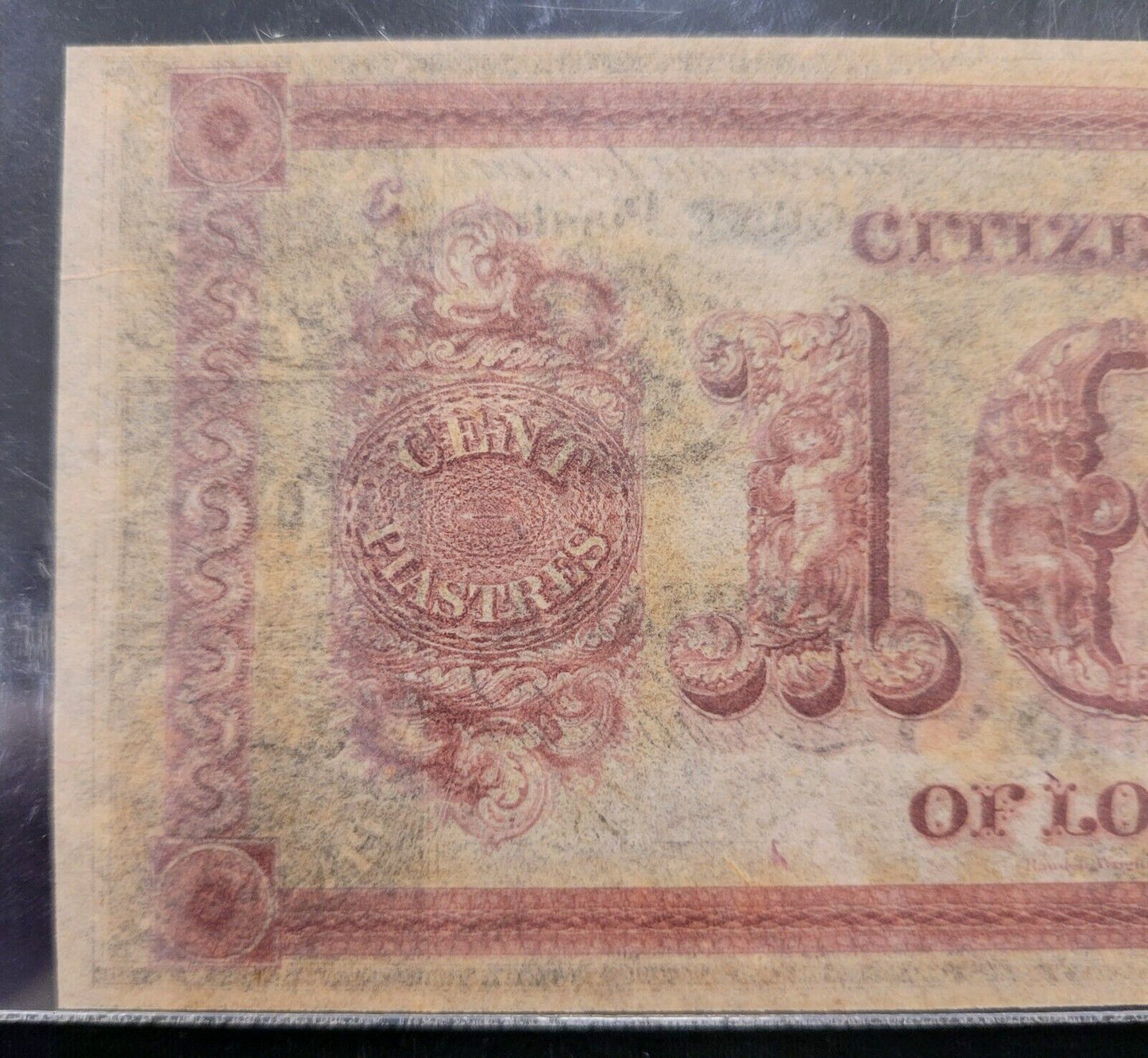 1800s $100 Citizens Bank of Louisiana PCGS Gem New 65PPQ Rare Obsolete Bank Note