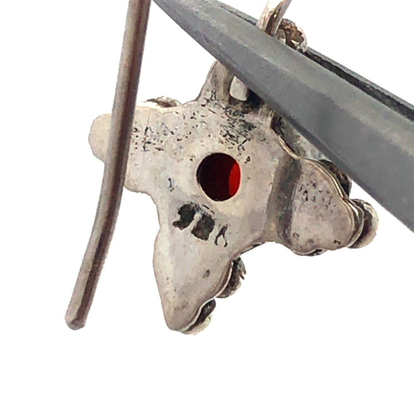 Estate 925 Sterling Silver Carnelian Cabochon Beaded Drop Dangle Hook Earrings