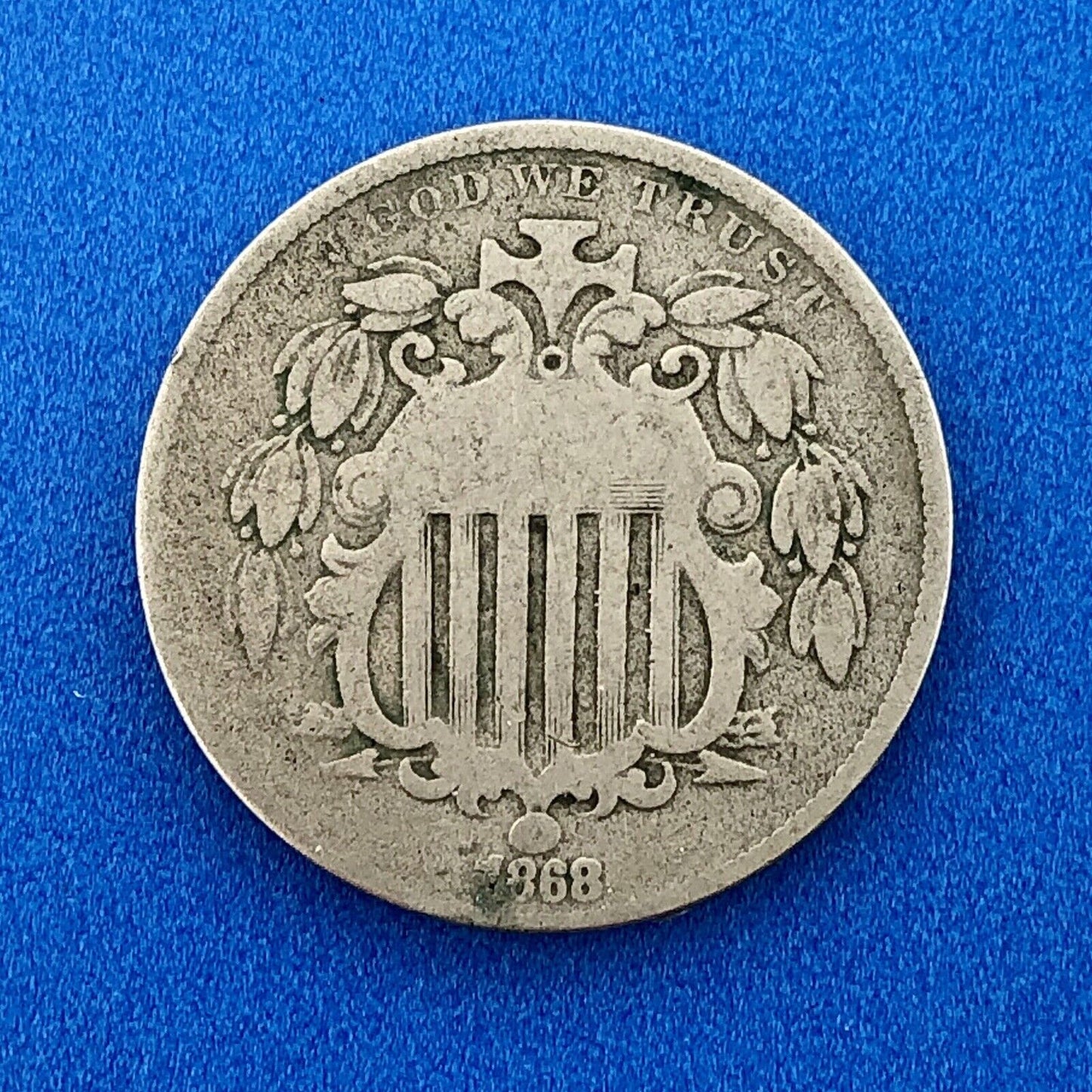 1868 P Shield Nickel Variety 2 Scarce Rare Better Key Philadelphia Mint Coin