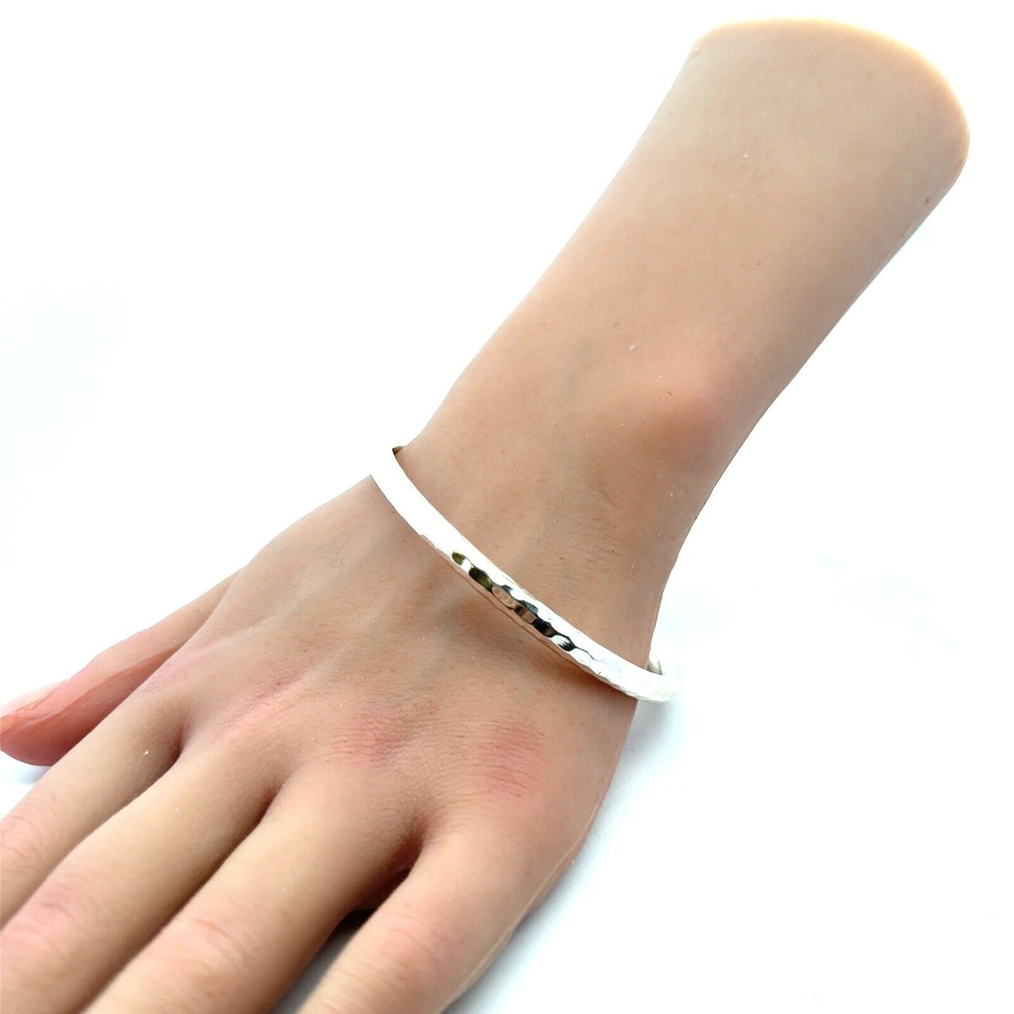 Silpada 925 Sterling Silver Hammered Textured Round Stackable Bangle Bracelet
