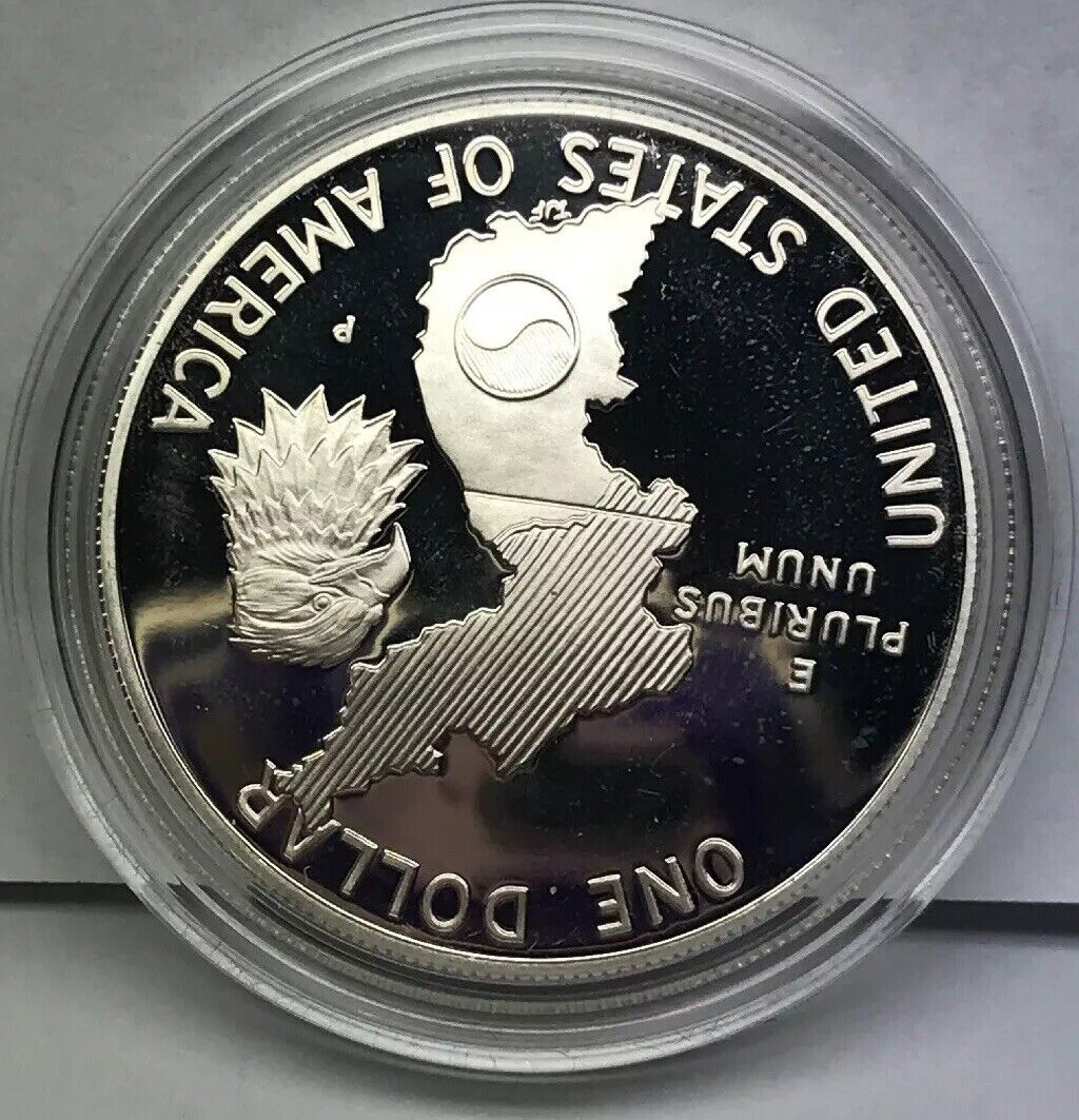 1991 P United States Korean War Memorial Proof Silver Dollar OMP/COA