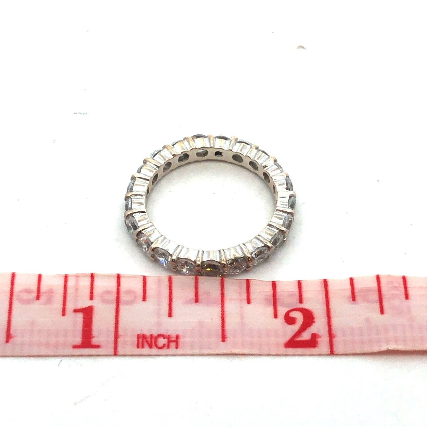 Designer 925 Sterling Silver Round Cubic Zirconia Eternity Anniversary Band Ring