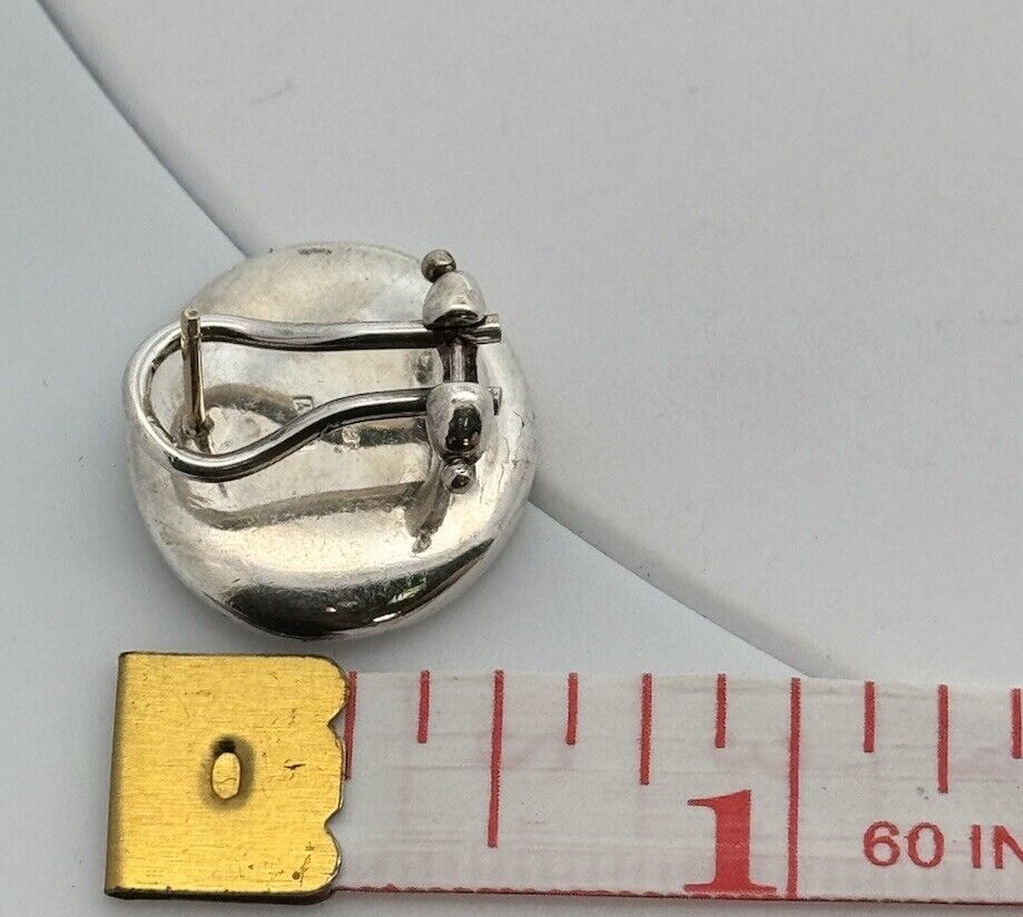 Designer 925 Sterling Silver Italy Ancient Coin Omega Back Earrings