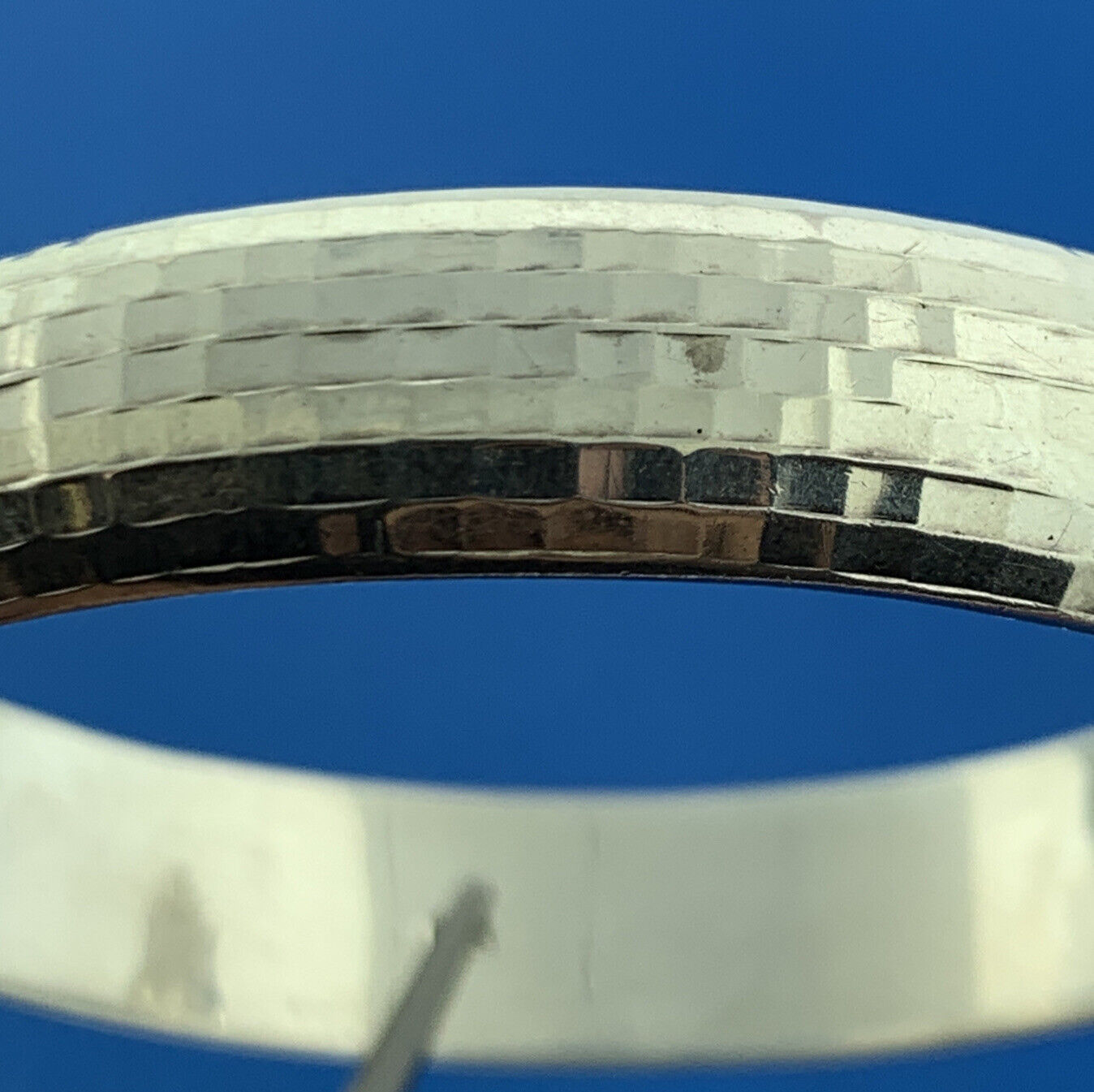 Stunning Sterling Silver 925 Hammered Textured 7" Hinged Cuff Bracelet