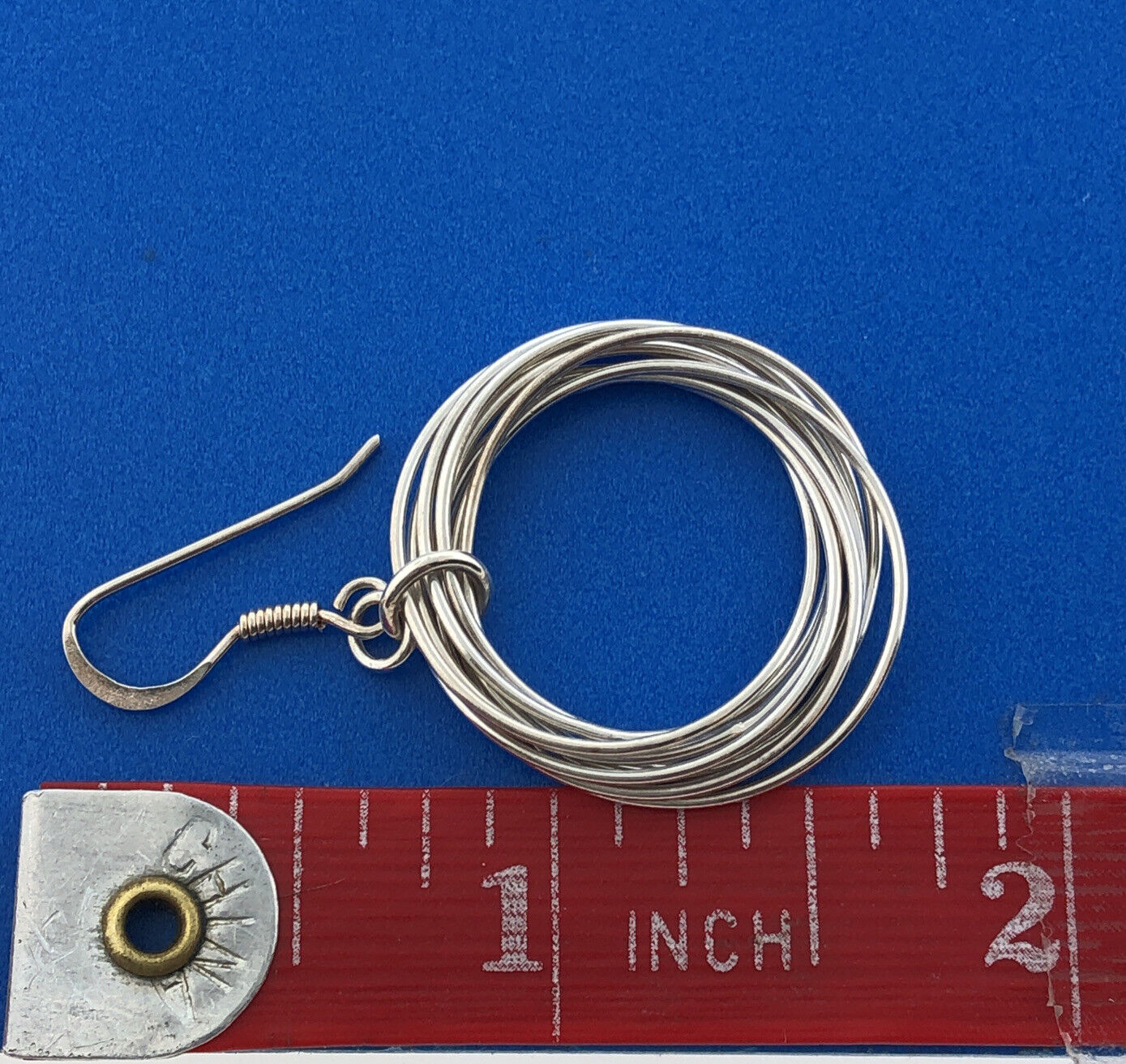 Stunning Sterling Silver 925 Bound Multi Ring Dangle Hook Earrings