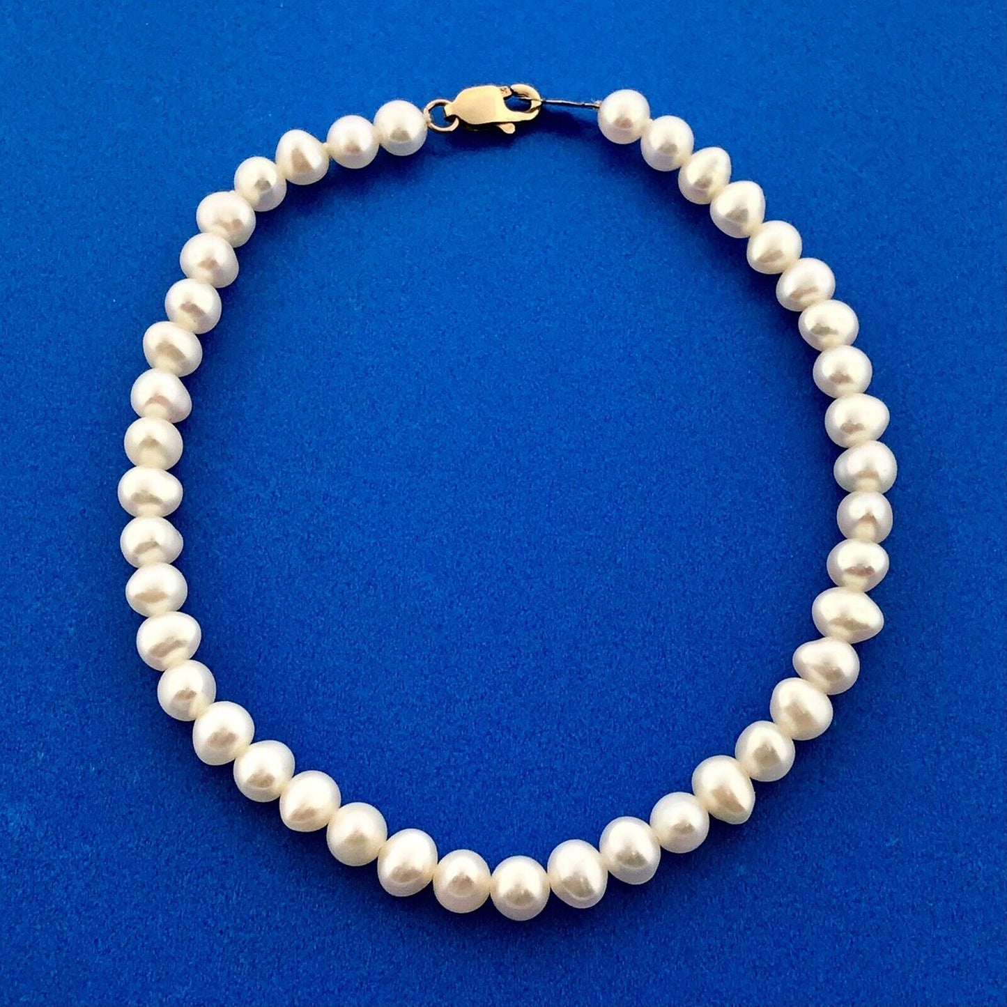 Estate 14K Yellow Gold Pearl Wedding Bridal June Anniversary Sweet 16 Bracelet