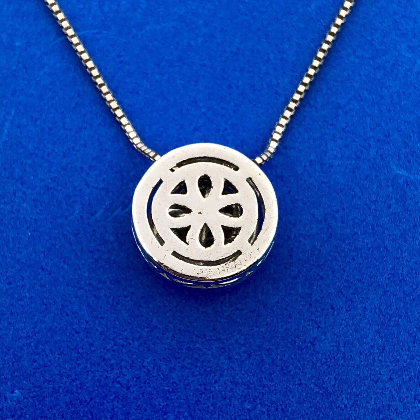 Designer AJ Sterling Silver 14K Yellow Gold Diamond Halo Infinity Necklace