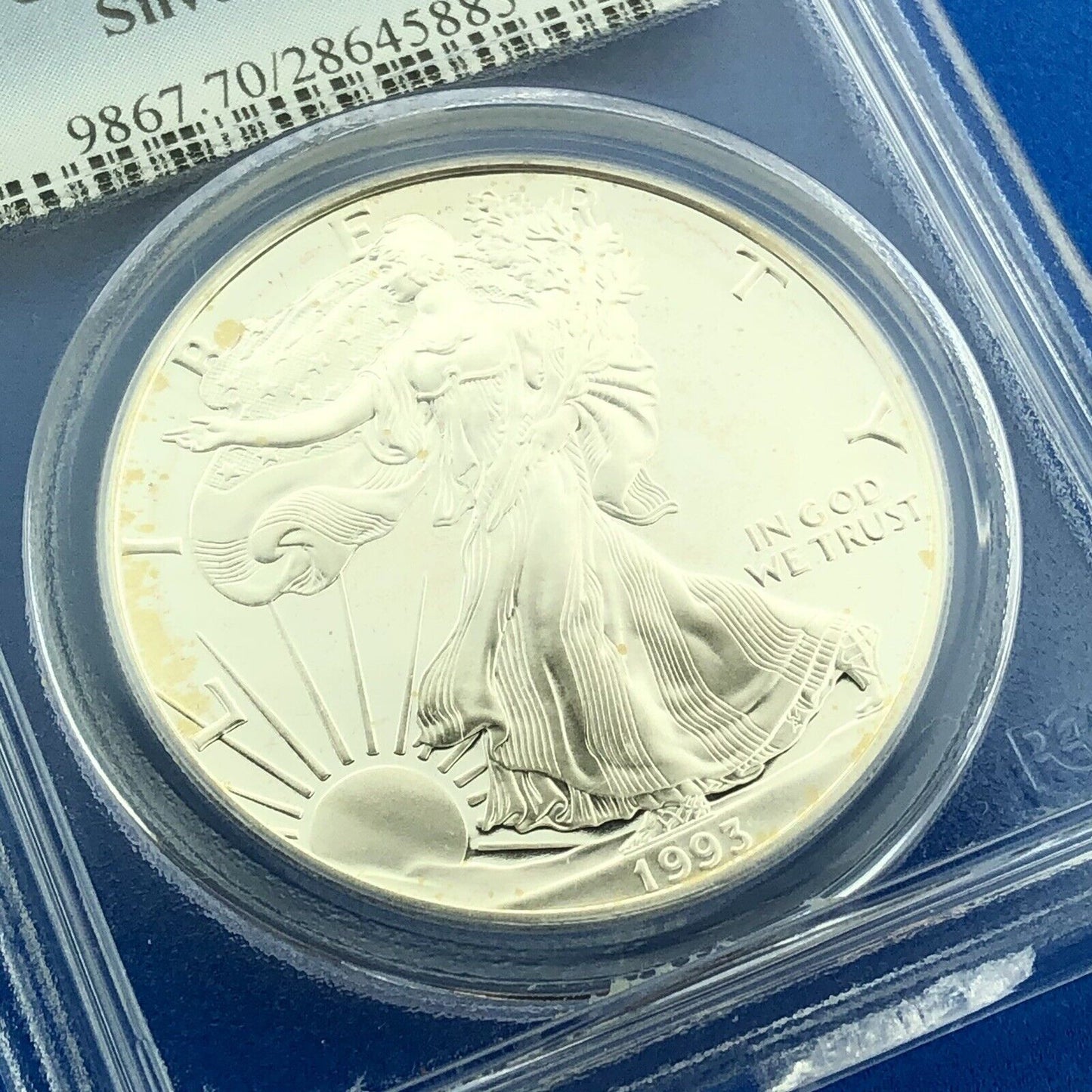 1993 P Proof Silver Eagle 999 Fine Silver PCGS PR70 DCAM Deep Cameo