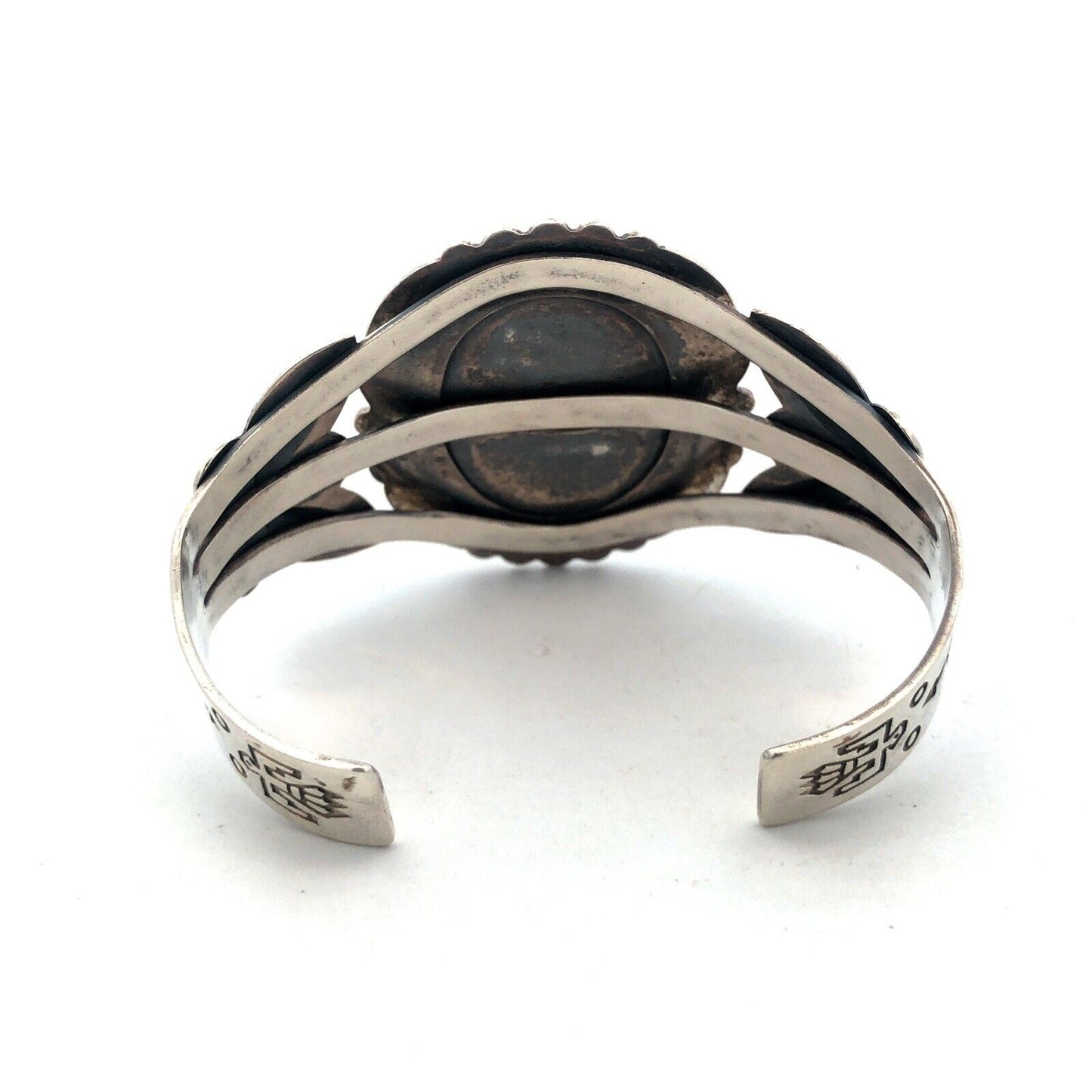 Native American 925 Sterling Silver Bumblebee Jasper Nature Cuff Bracelet