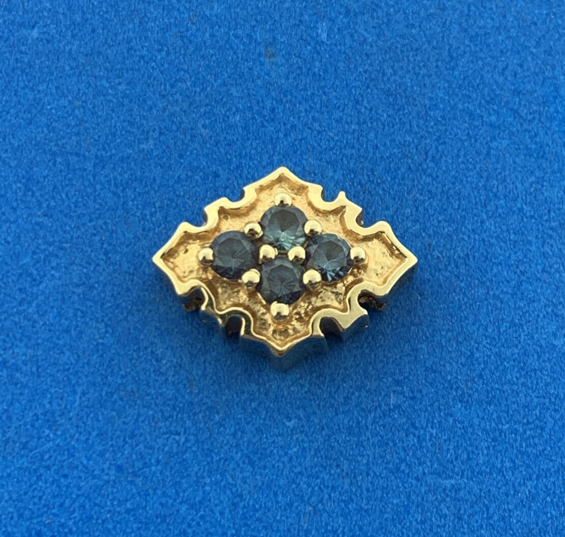 Designer 14K Yellow Gold Topaz Anniversary Slide Bracelet Charm