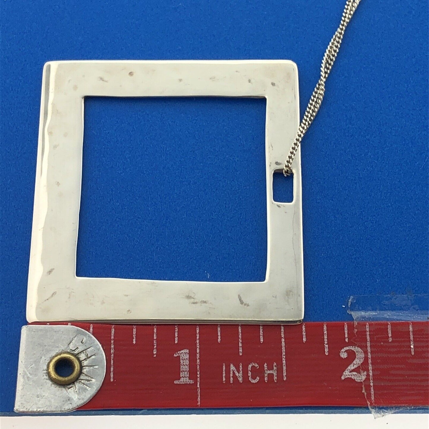 Robert Lee Morris Studio Sterling Silver 925 Open Square Frame 18" Necklace