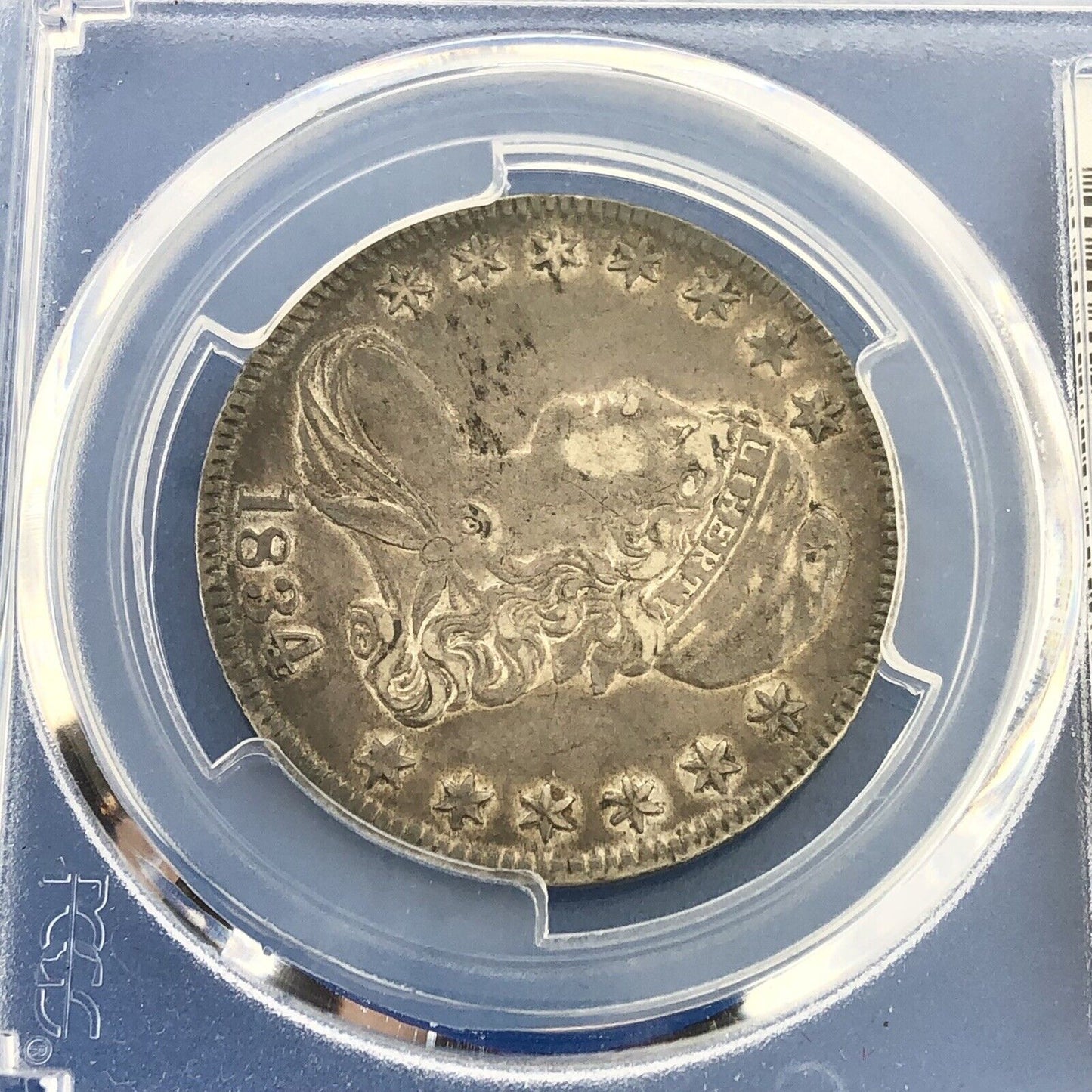 1834 Capped Bust Silver Half Dollar 50c Lettered Edge PCGS XF45 Lg Date Sm Ltrs