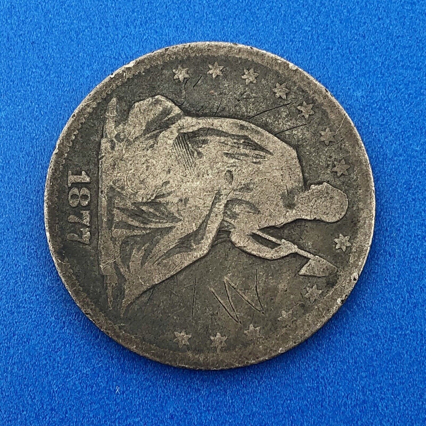 1877 P Seated Silver Half Dollar $.50 Better Key Philadelphia Mint 50c Coin