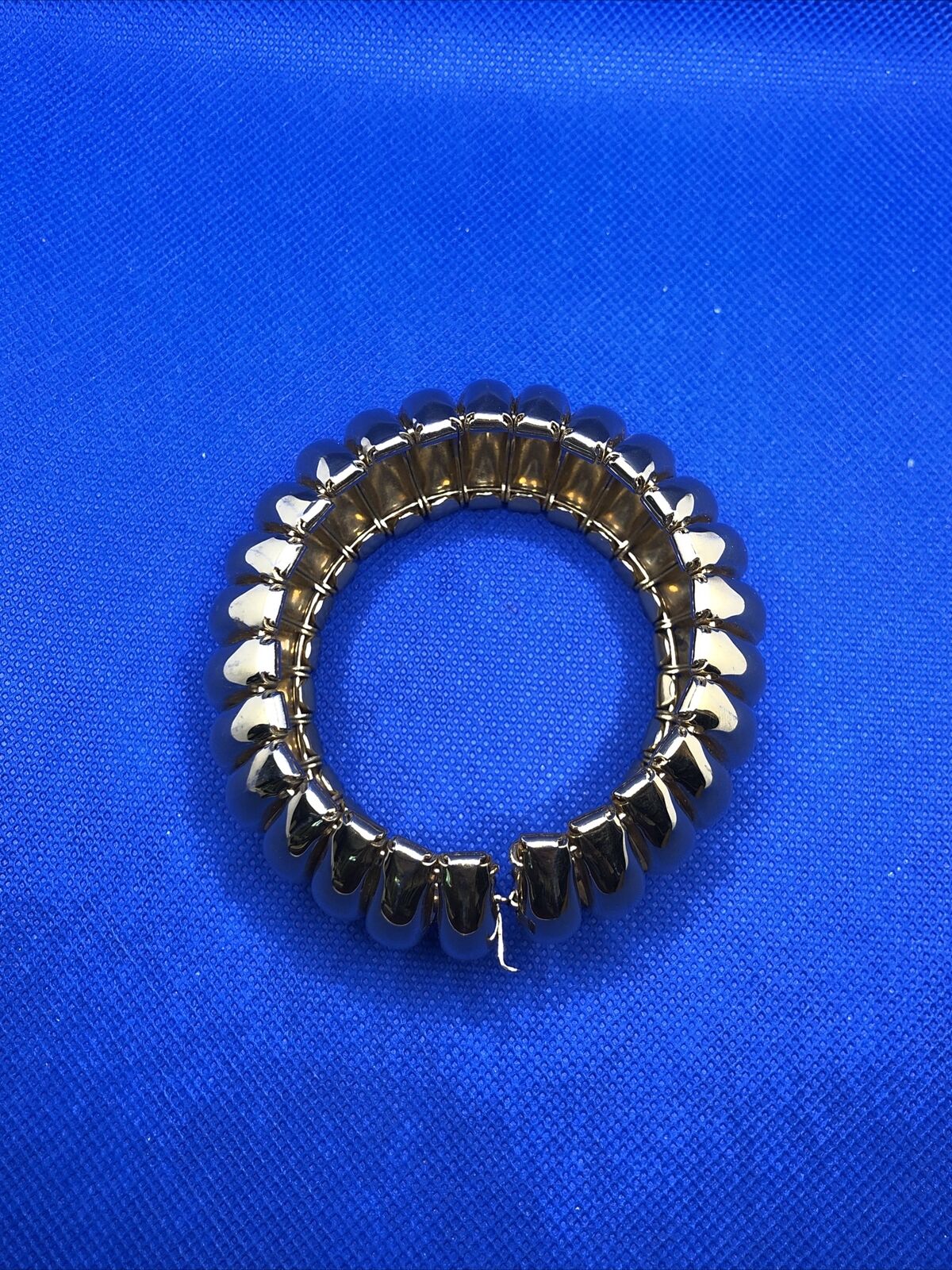 Napier Gold Tone Macaroni Link Accordion Style Statement Cuff Bracelet