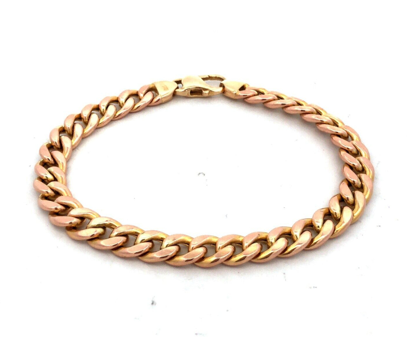 Designer AR Italy 14K Yellow Gold Cuban Link Chain Bracelet