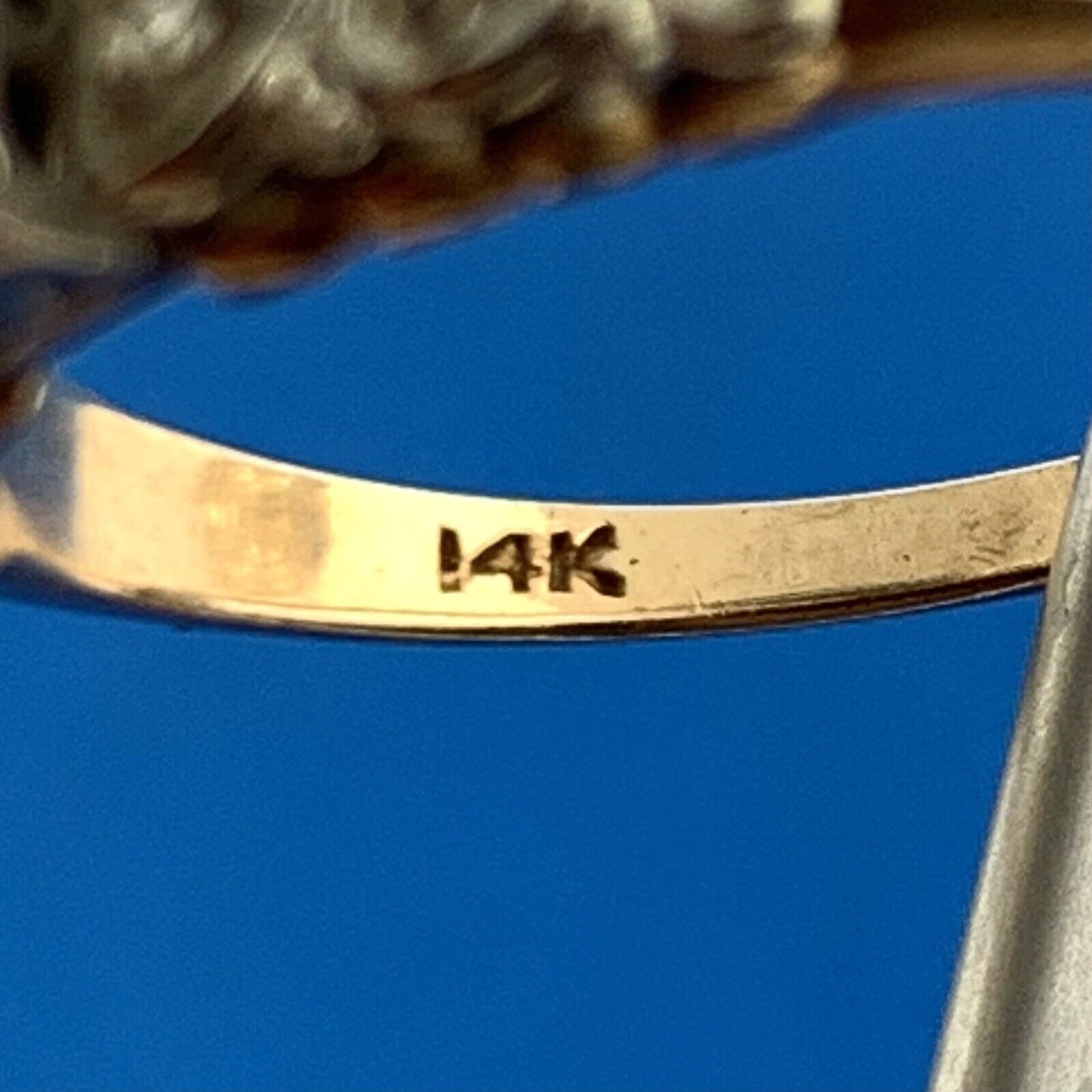 Charming Art Deco Art Nouveau 14K Yellow White Gold Diamond Engagement Ring