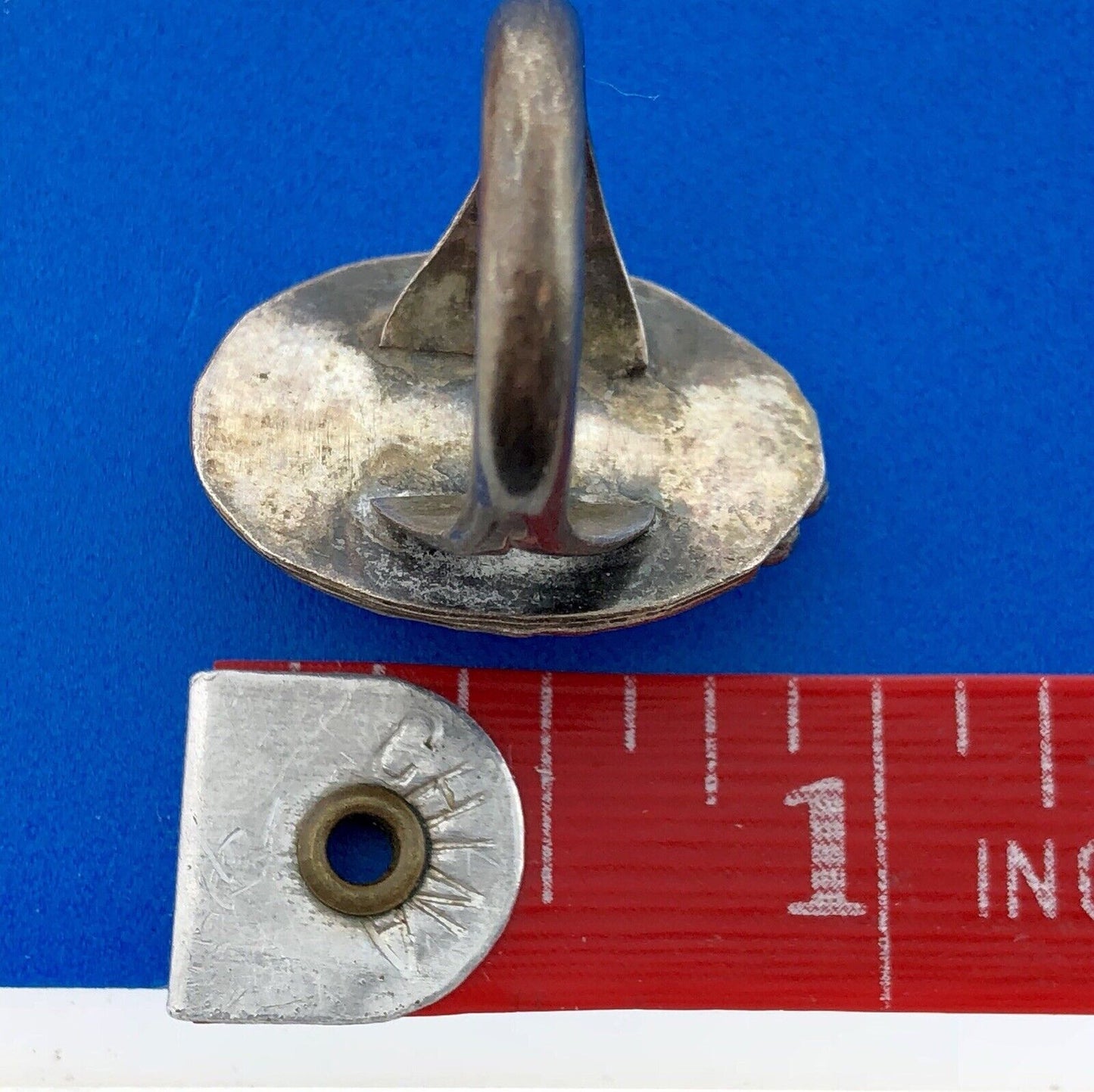 Vintage Native American Unsigned Sterling Silver 925 Turquoise Cabochon Ring