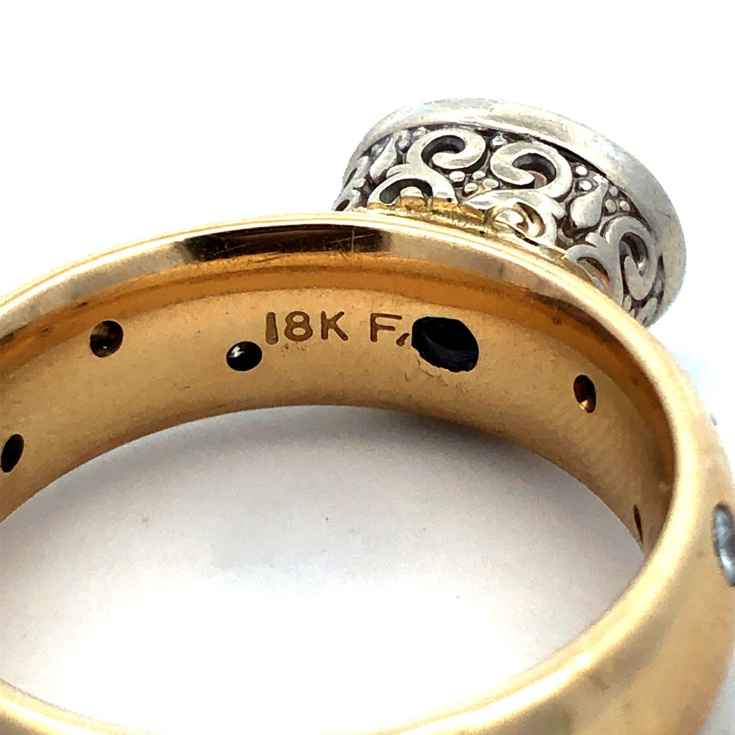 Bailey Banks & Biddle 18K Yellow Gold Corundrum Diamond Anniversary Ring