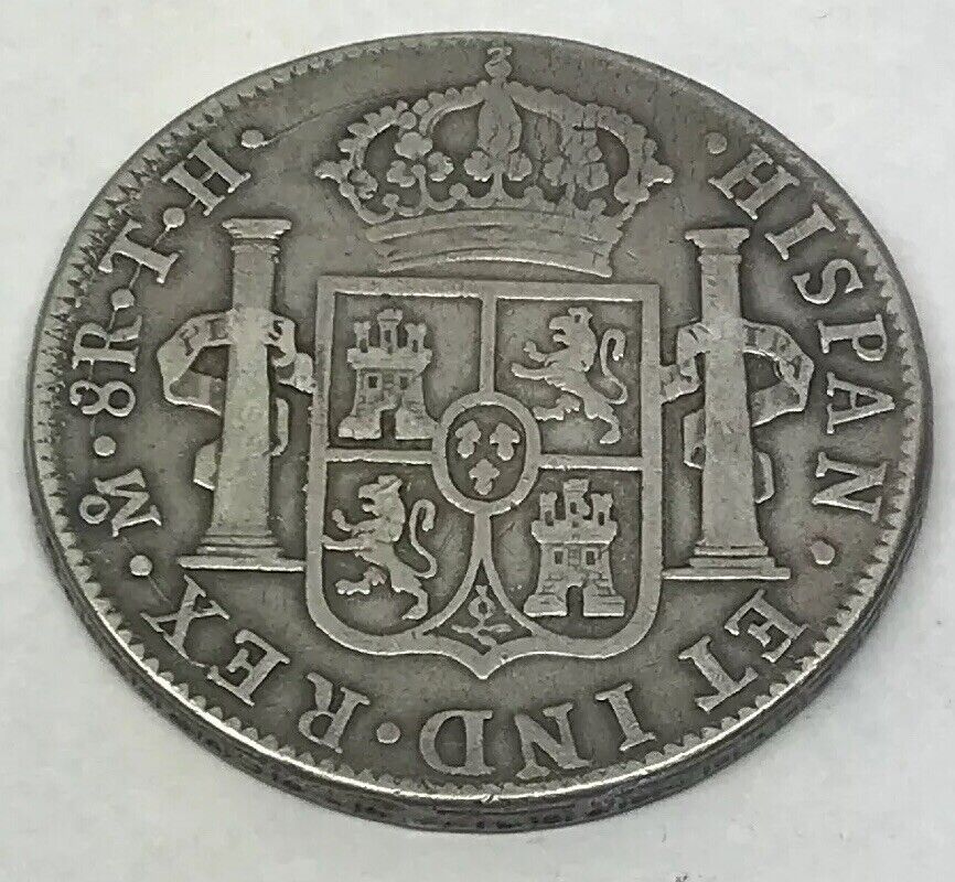 1809 TH Silver 8 Reales Mexico City Mint Pillar Dollar Colonial Coin