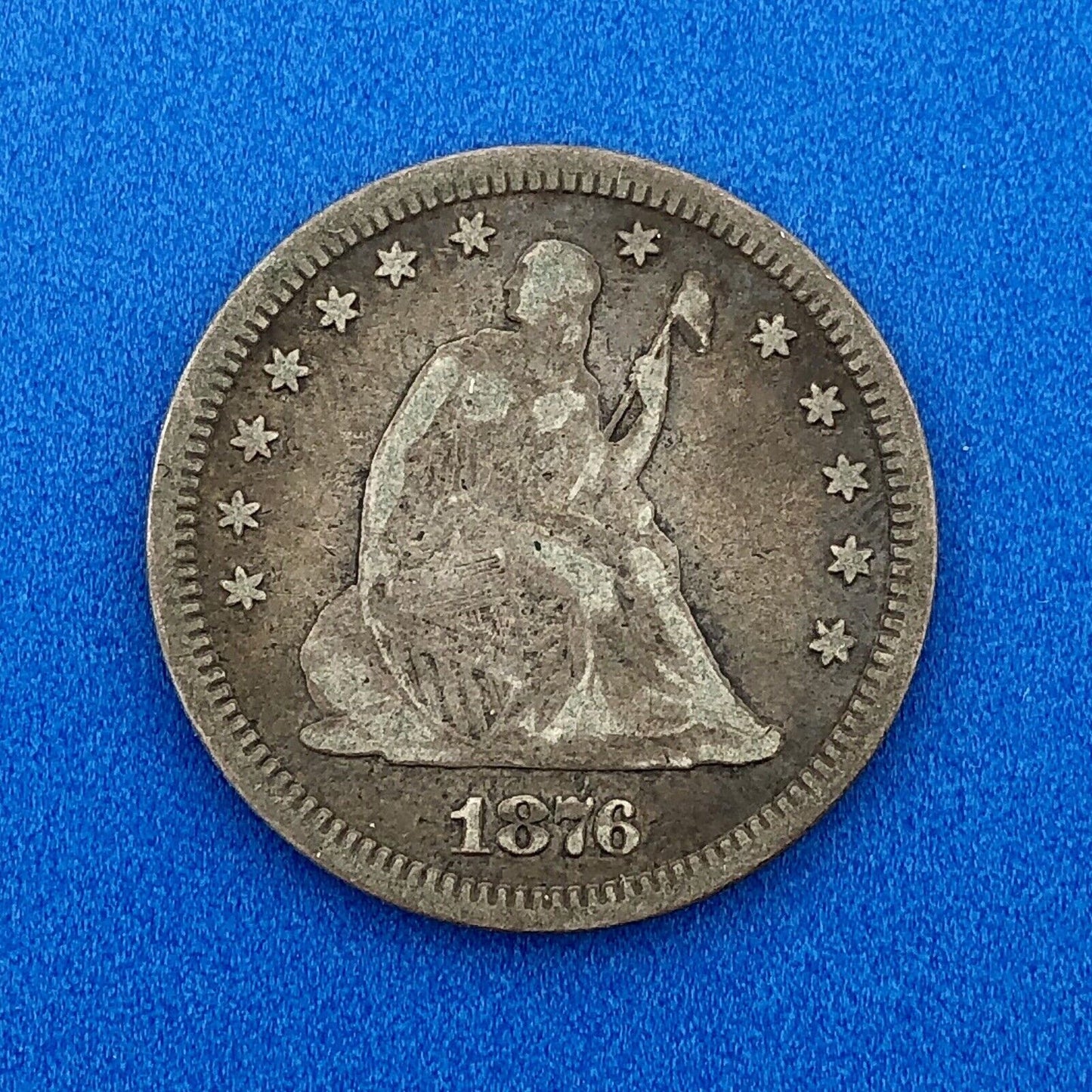 1876 P Silver Liberty Seated Quarter Dollar Type 1 Better Philadelphia Mint Coin