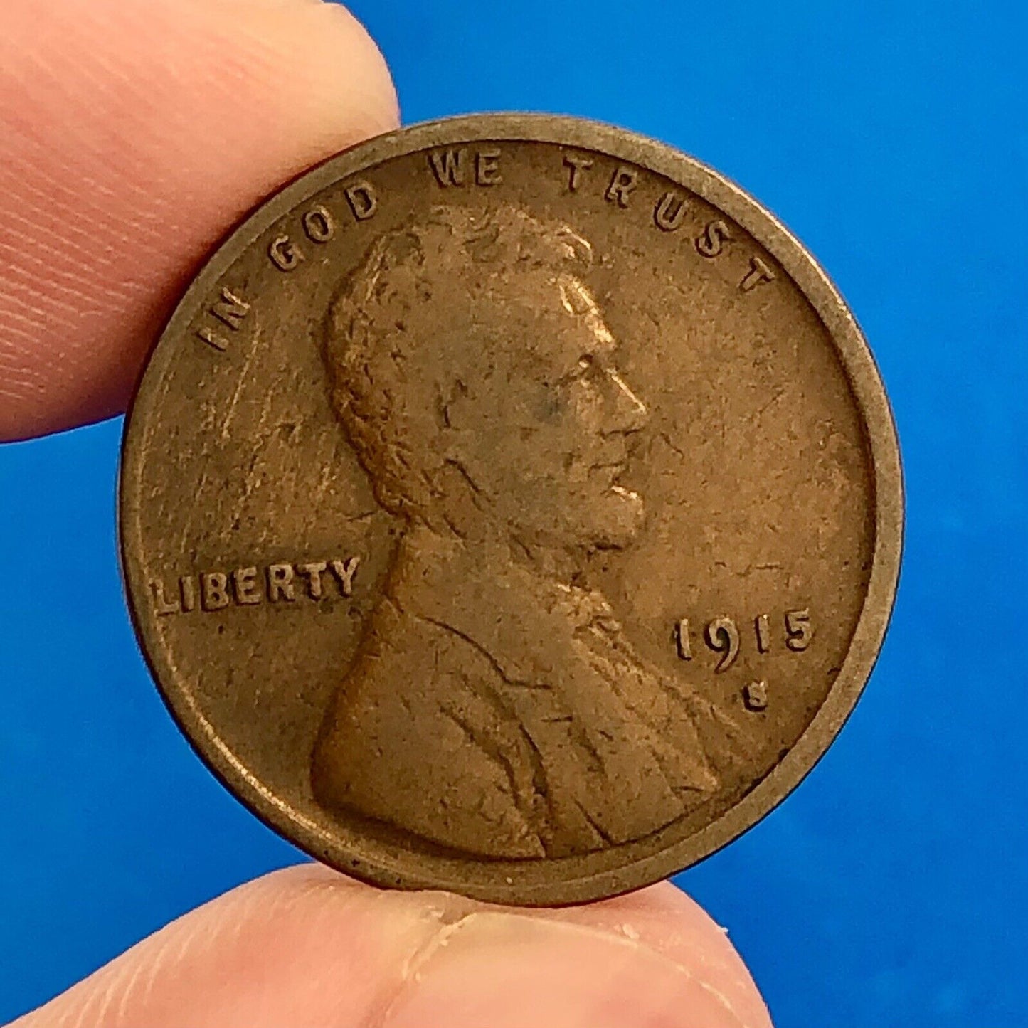 1915 S Lincoln Cent Wheat Ears Reverse Key Rare 1c Cent Penny San Francisco Coin