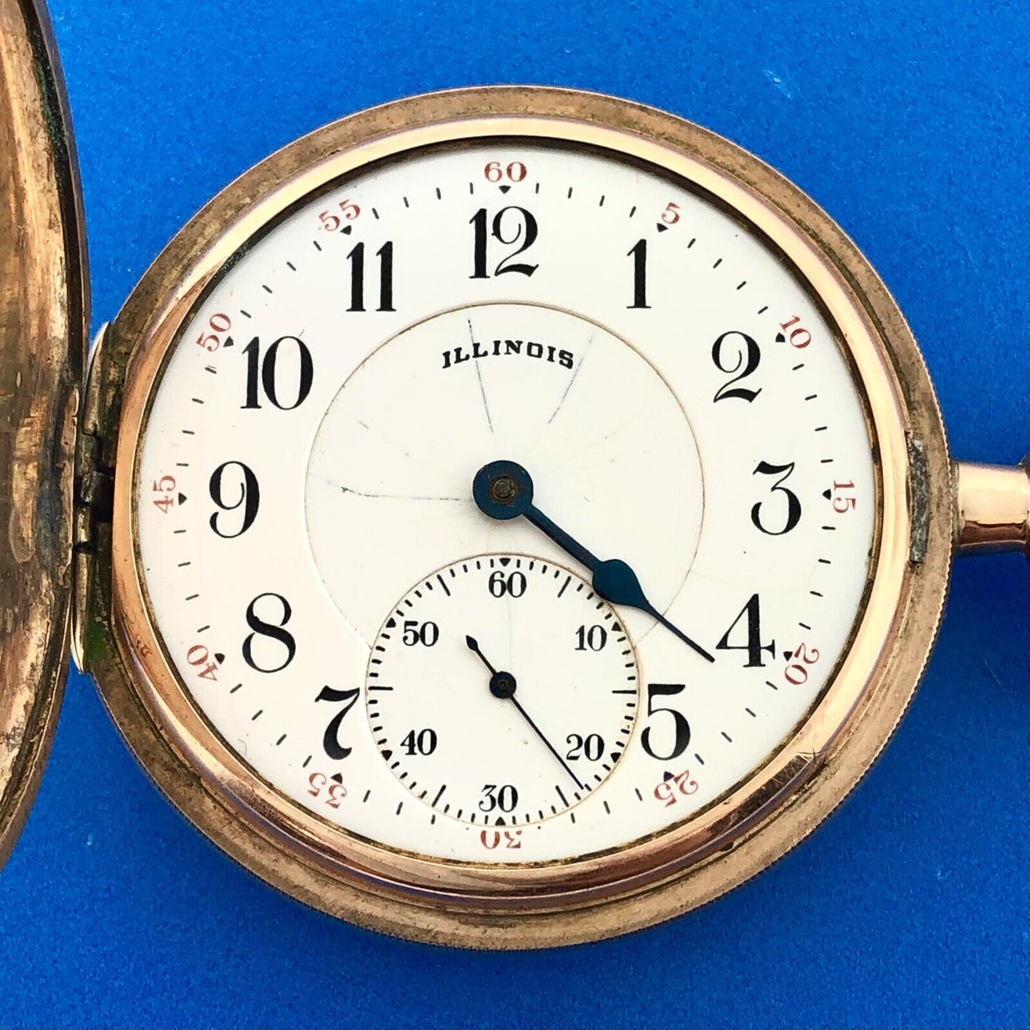 1921 Illinois Gold Filled Full Hunter Grade 305 17j Model 7 Pocket Watch Works