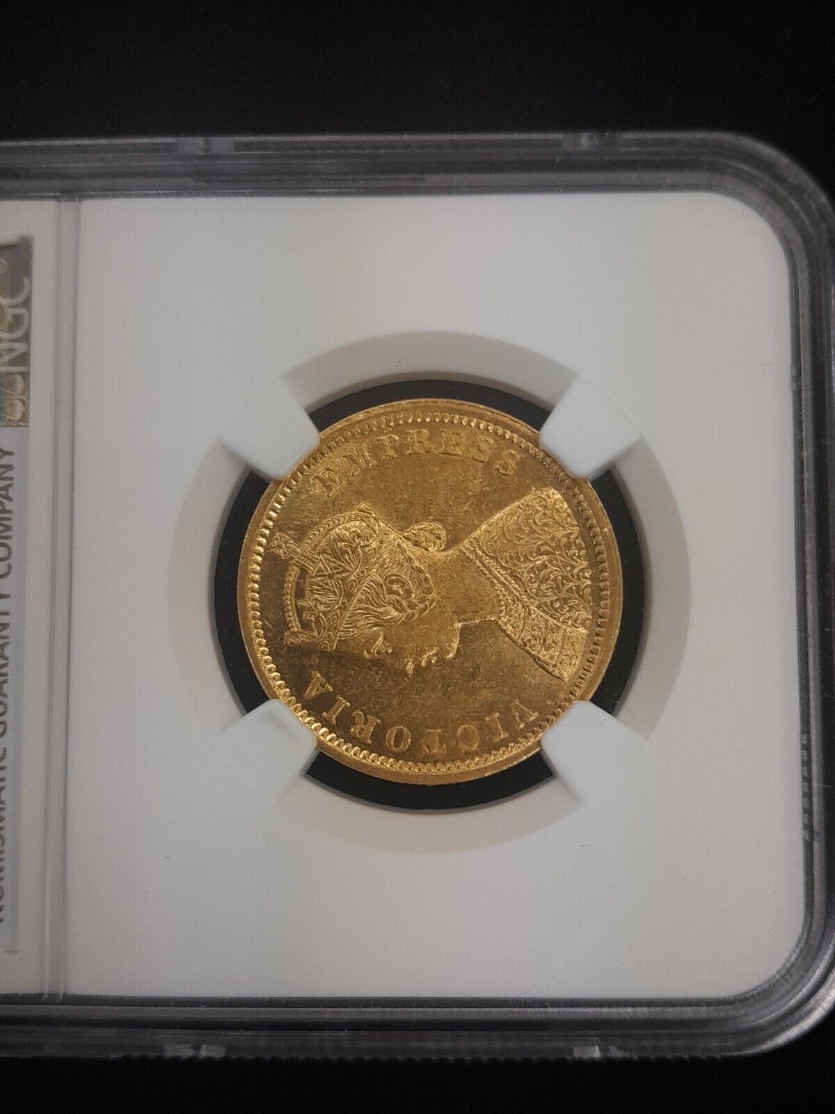 1885 C British India Mohur S & W - 6.13 NGC MS62 Gold Coin