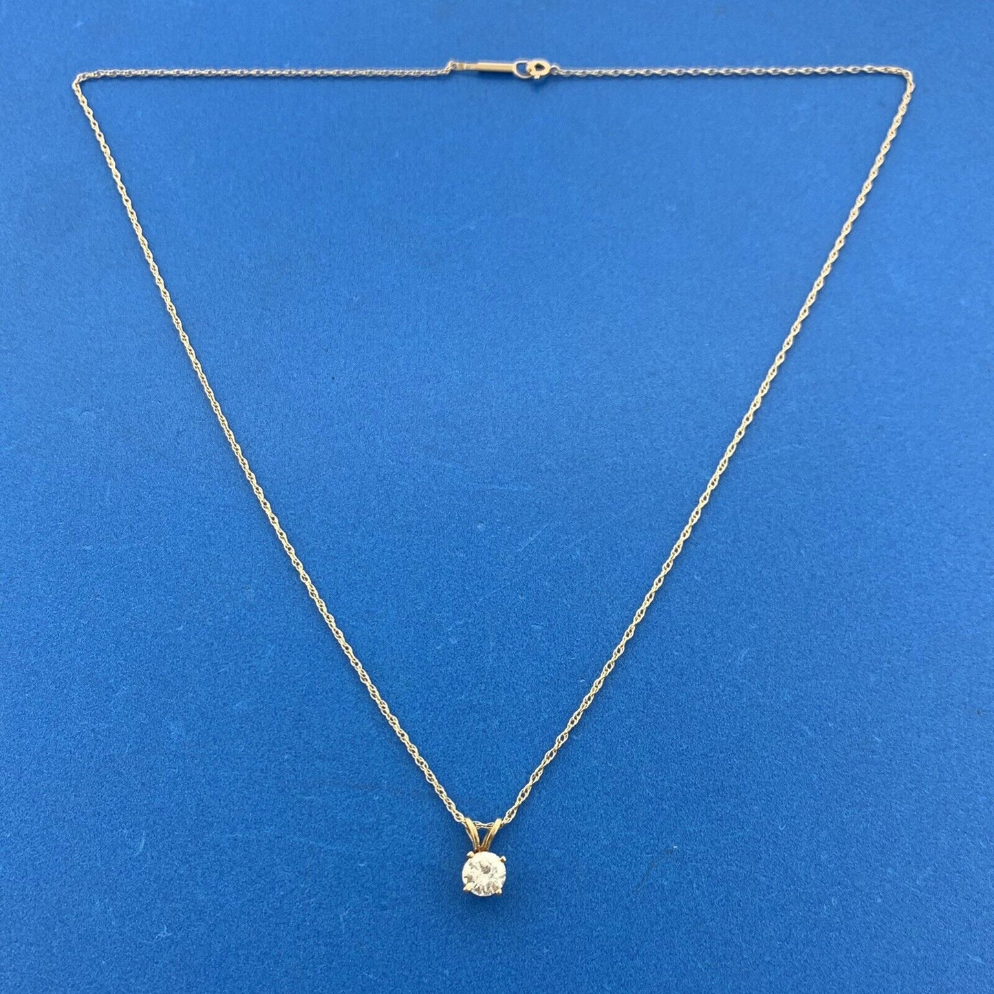 Designer 14K Yellow Gold Round Diamond Solitaire Anniversary Pendant Necklace