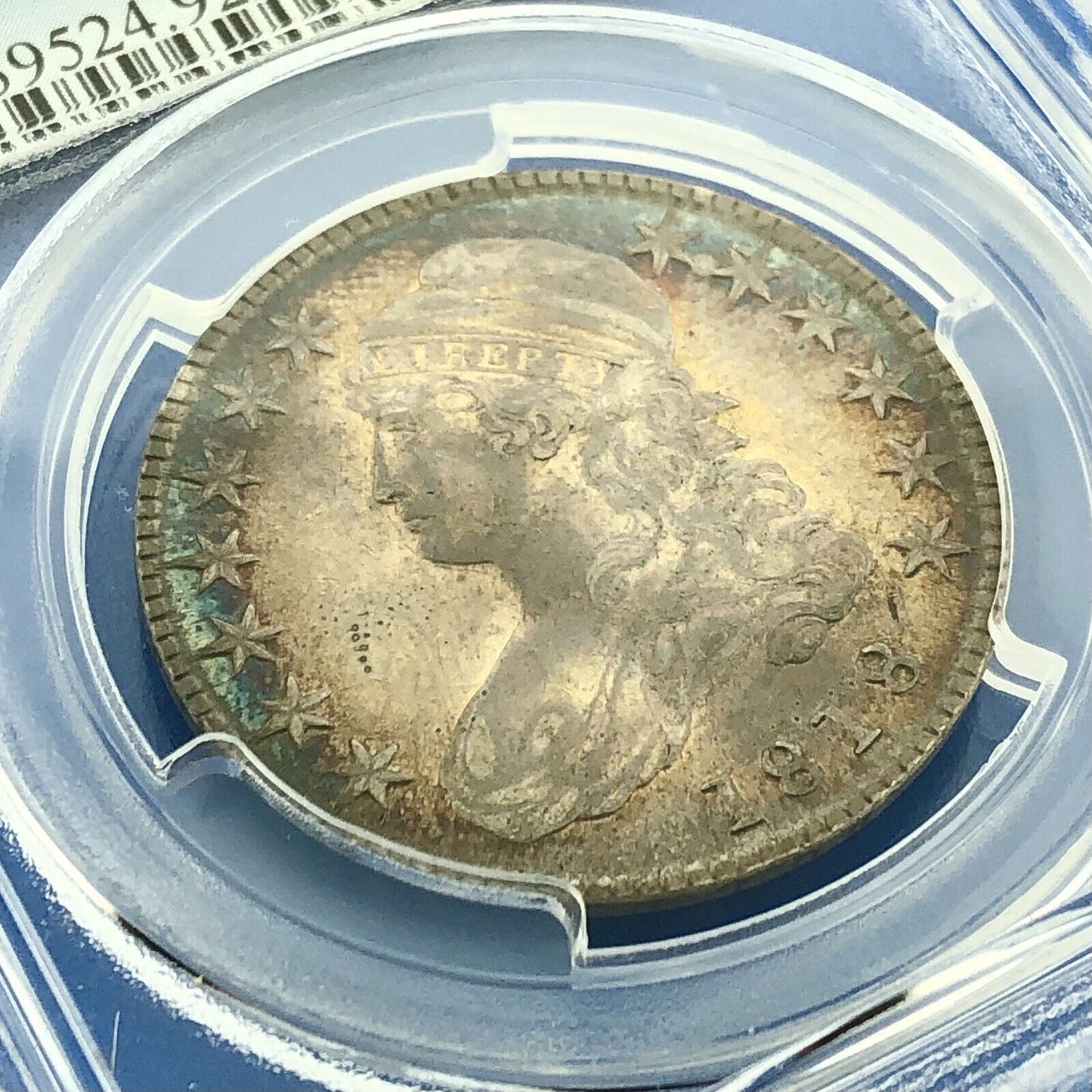 1818 Capped Bust Silver Half Dollar 50c Lettered Edge PCGS Genuine AU Details