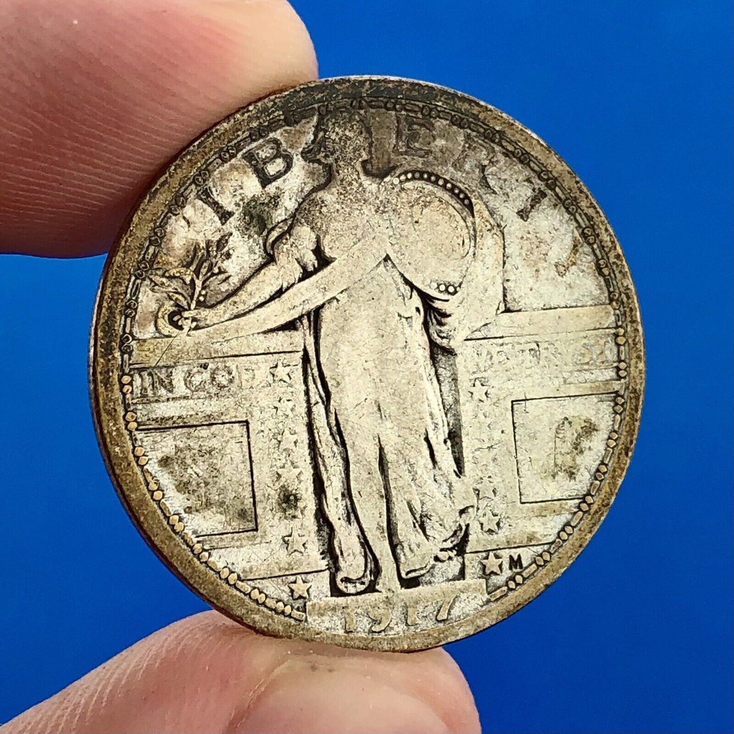 1917 P Silver Standing Liberty Quarter Dollar Type 1 Rare Key Philadelphia Coin