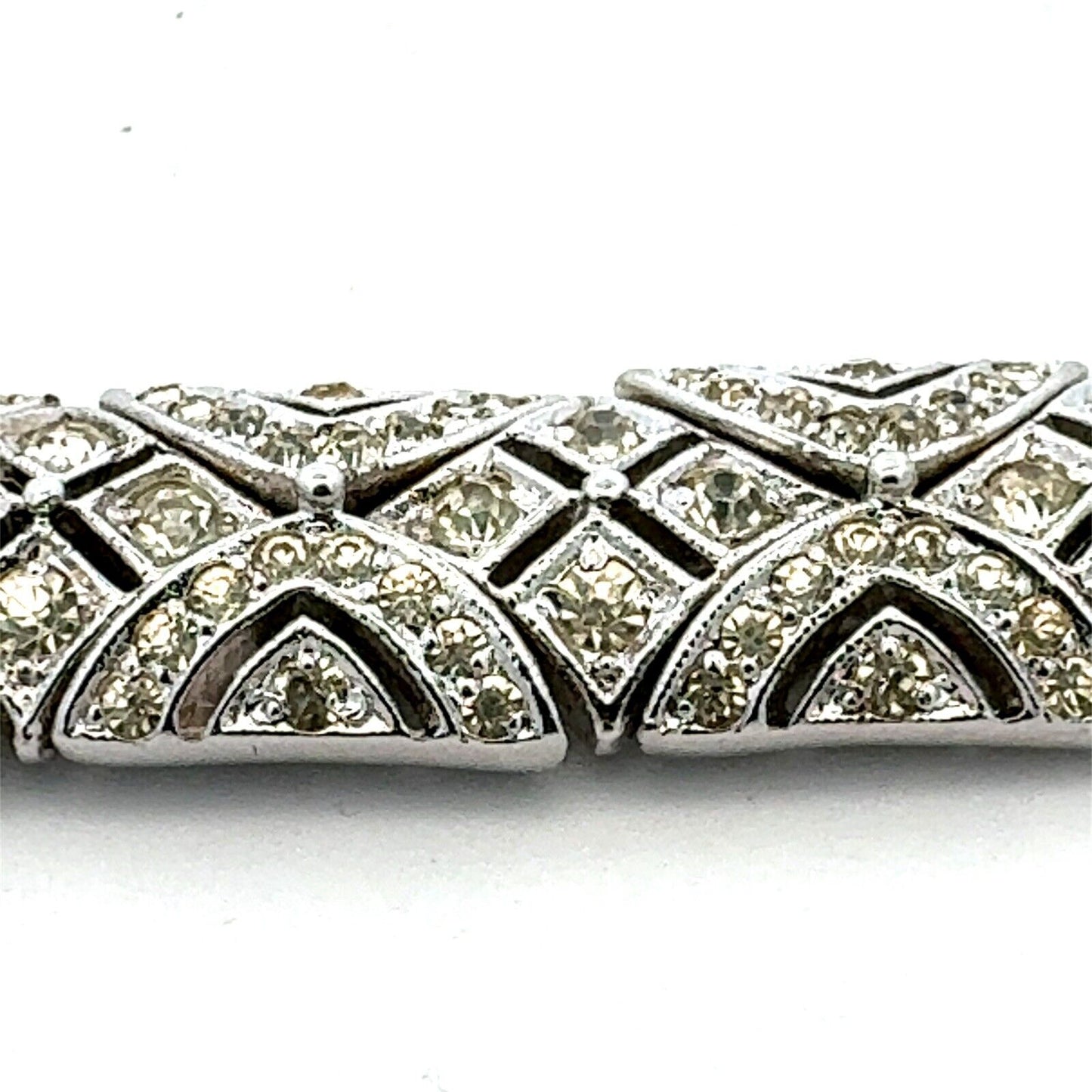 Sparkling Silver Tone Cubic Zirconia CZ Statement Tennis Bracelet