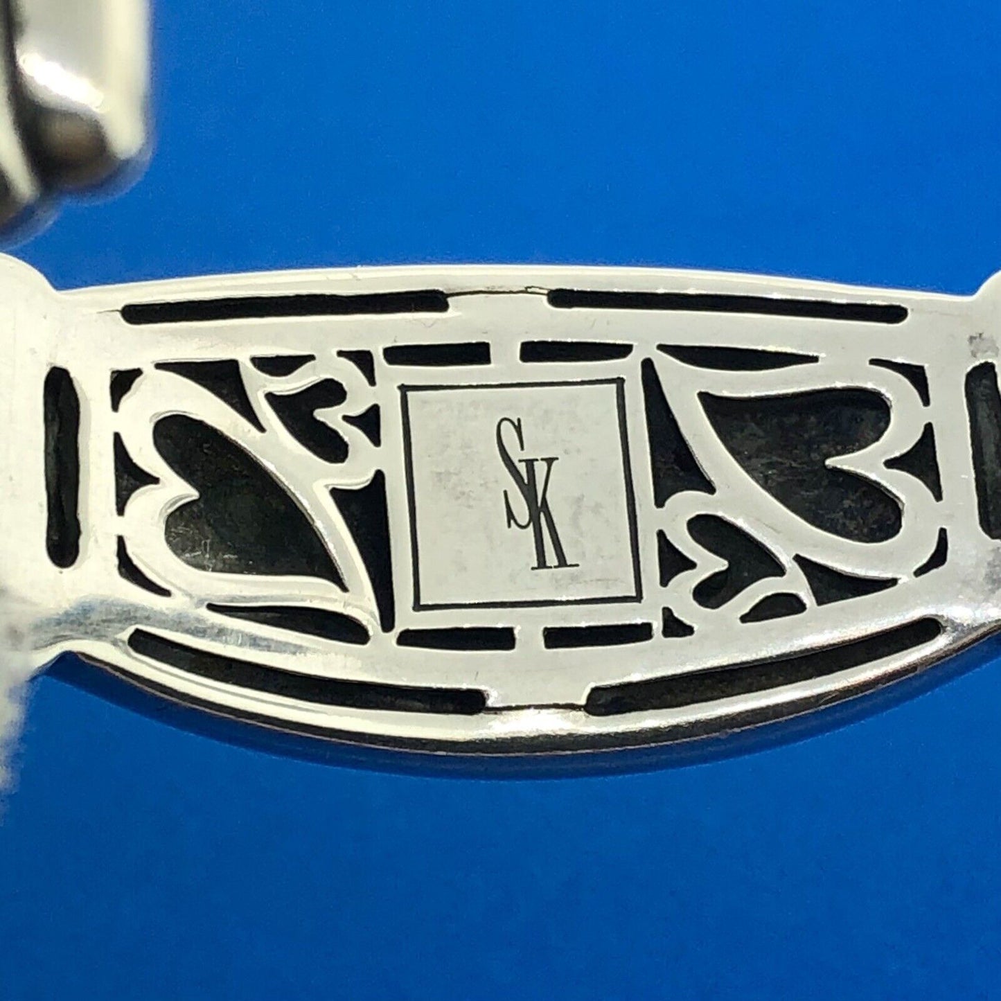 Designer Scott Kay 925 Sterling Silver Basket Weave Knot Statement Cuff Bracelet