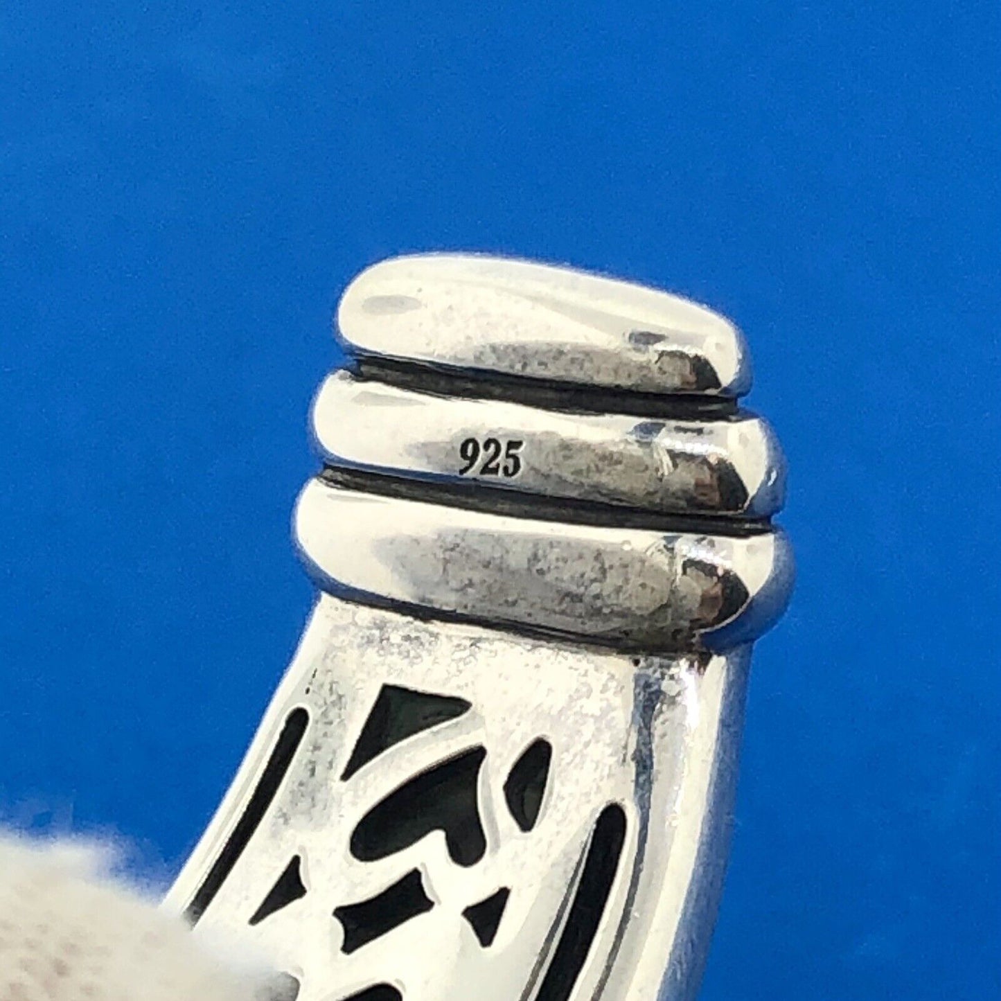Designer Scott Kay 925 Sterling Silver Basket Weave Knot Statement Cuff Bracelet