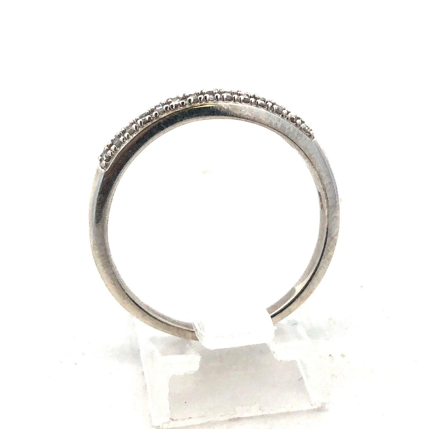 Designer DJoy 925 Sterling Silver Round Diamond Pave Anniversary Band Ring