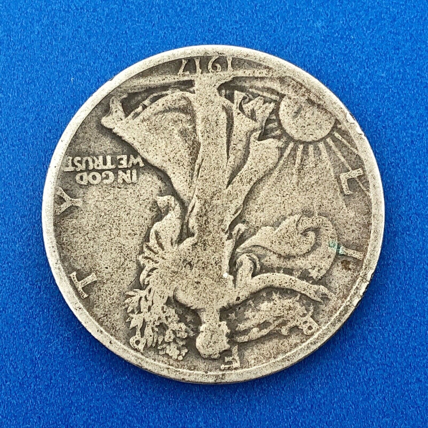 1917 S Reverse Silver Walking Liberty Half Dollar 50c Better Key San Fran Coin